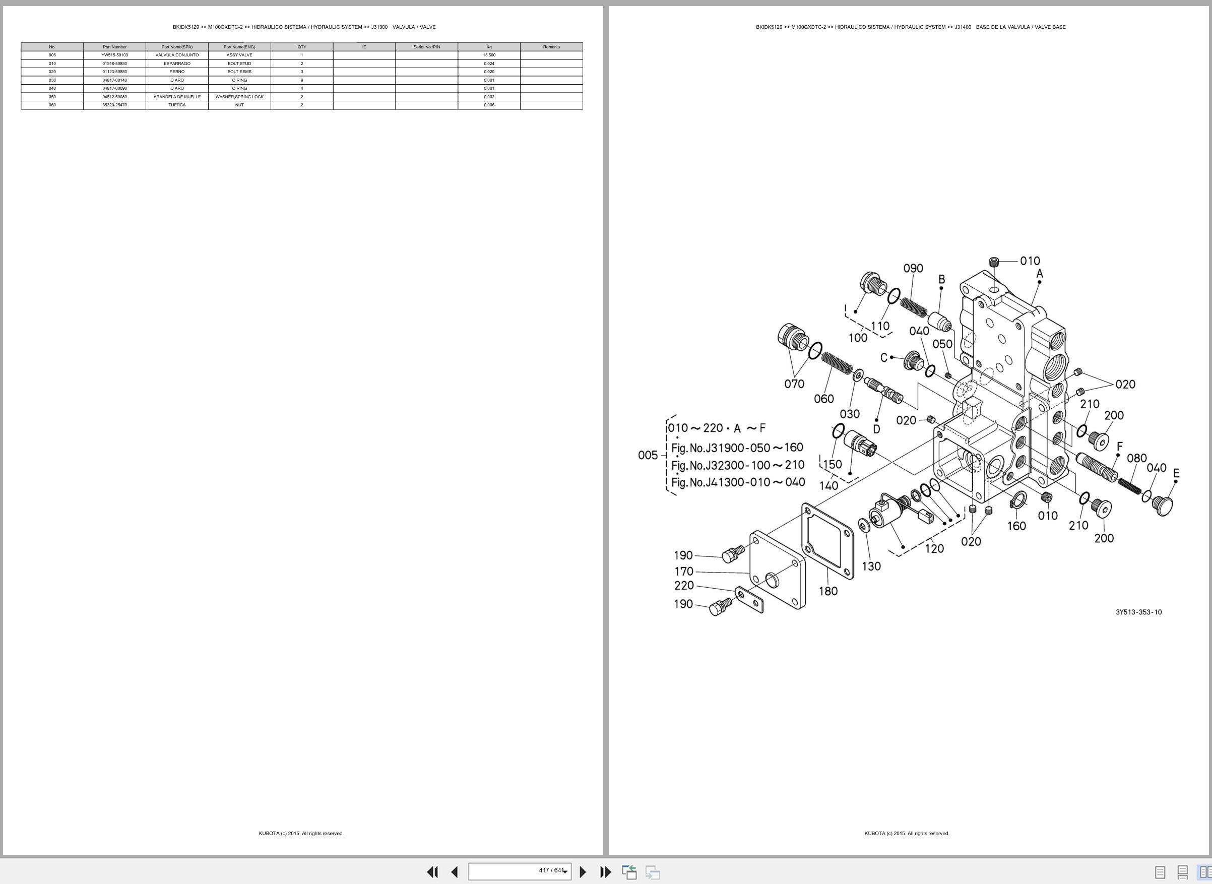 Kubota Tractor M100GXDTC 2 Spare Parts Catalog EN ES (3)