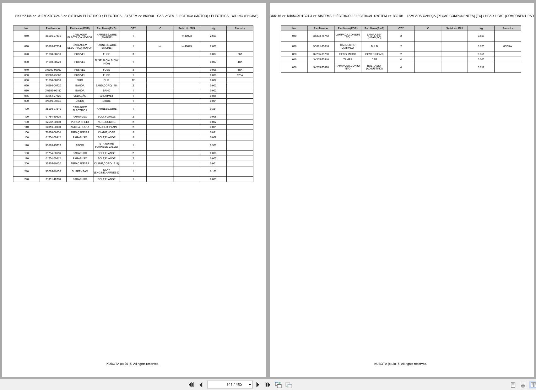 Kubota Tractor M105GXDTC24 3 Spare Parts Catalog EN PT (2)