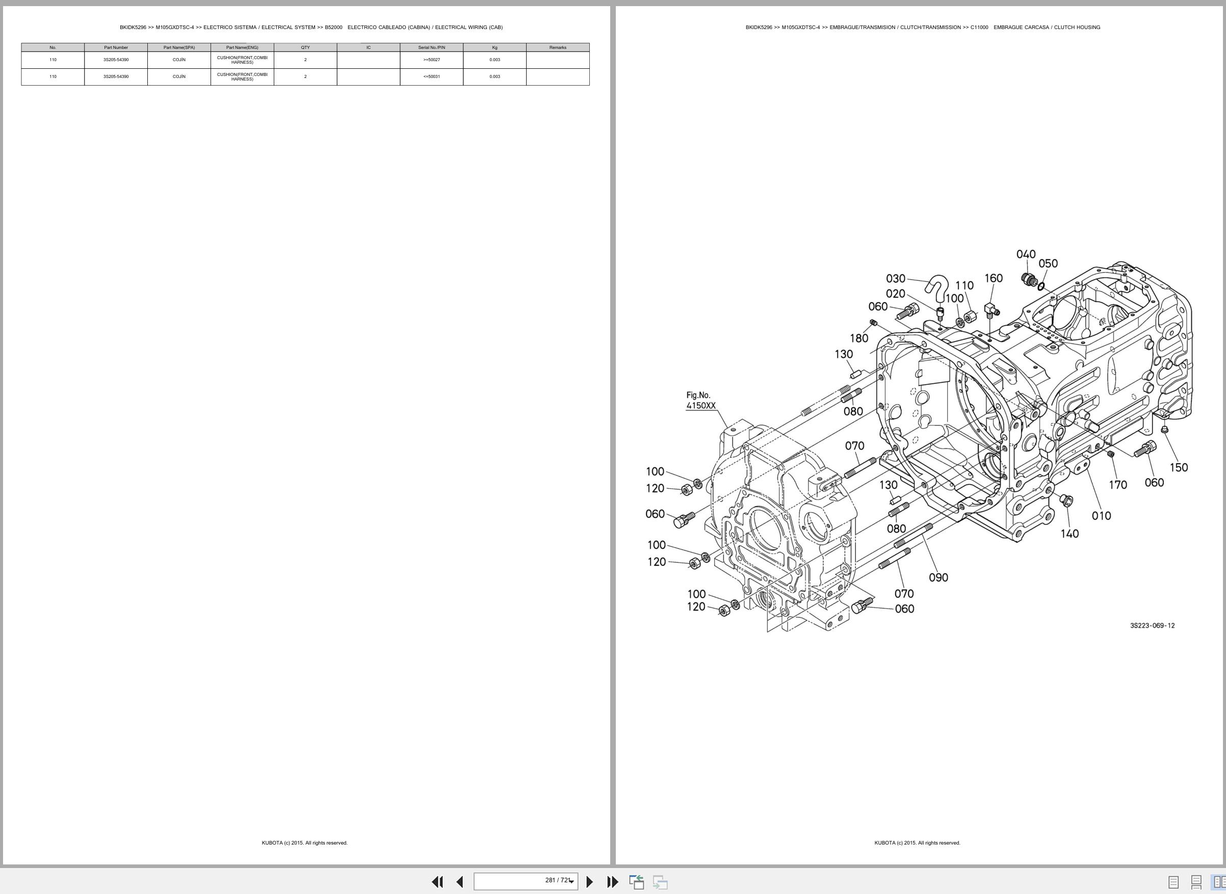 Kubota Tractor M105GXDTSC 4 Spare Parts Catalog EN ES (2)