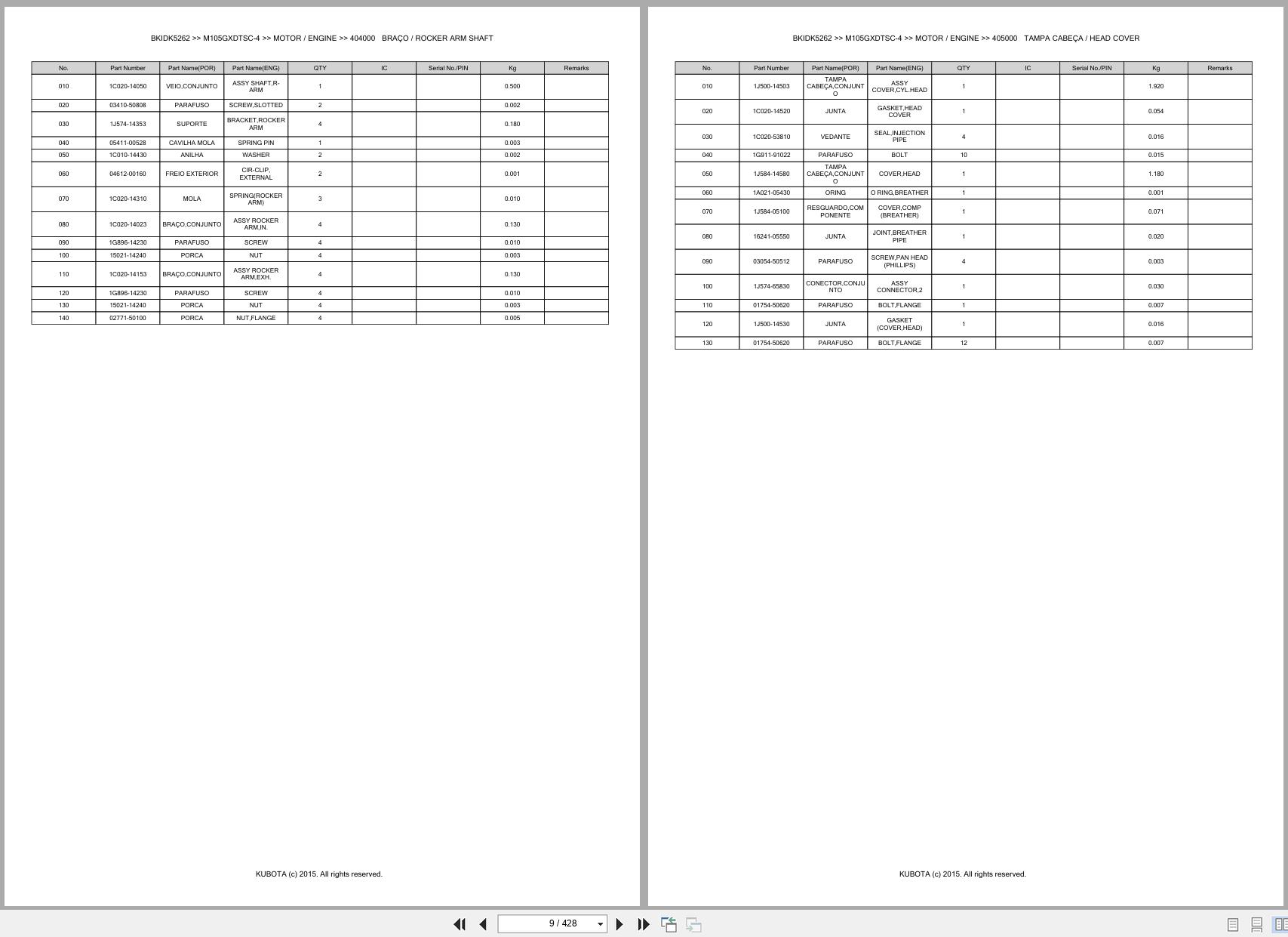 Kubota Tractor M105GXDTSC 4 Spare Parts Catalog EN PT (3)