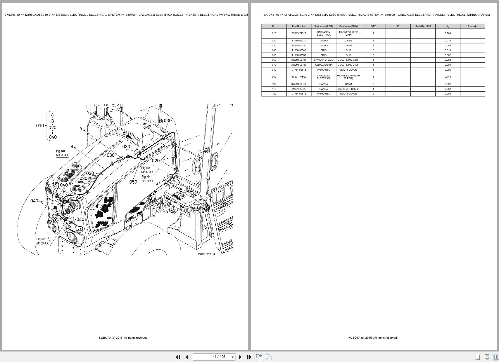 Kubota Tractor M105GXDTSC19 3 Spare Parts Catalog EN PT (2)