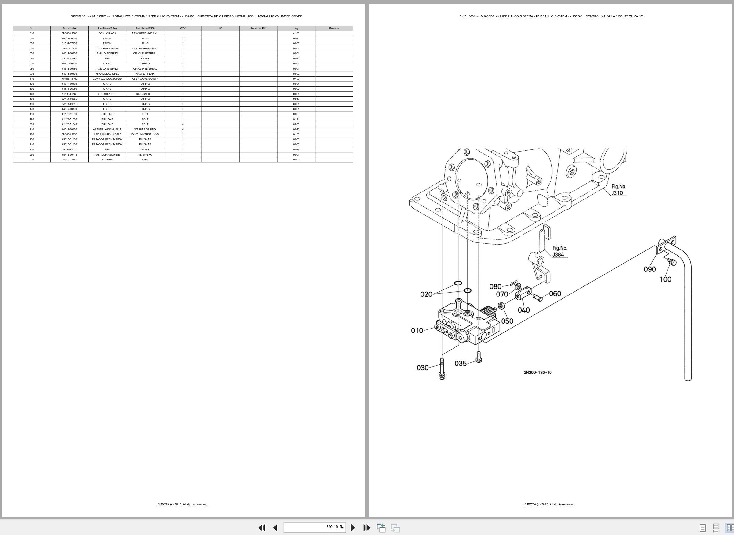 Kubota Tractor M105SDT Spare Parts Catalog EN ES (3)