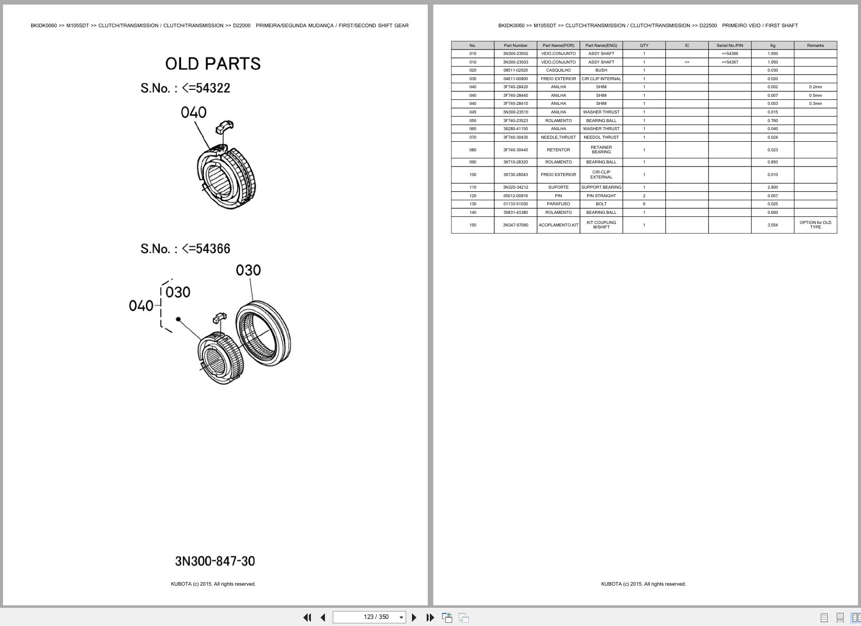 Kubota Tractor M105SDT Spare Parts Catalog EN PT (2)