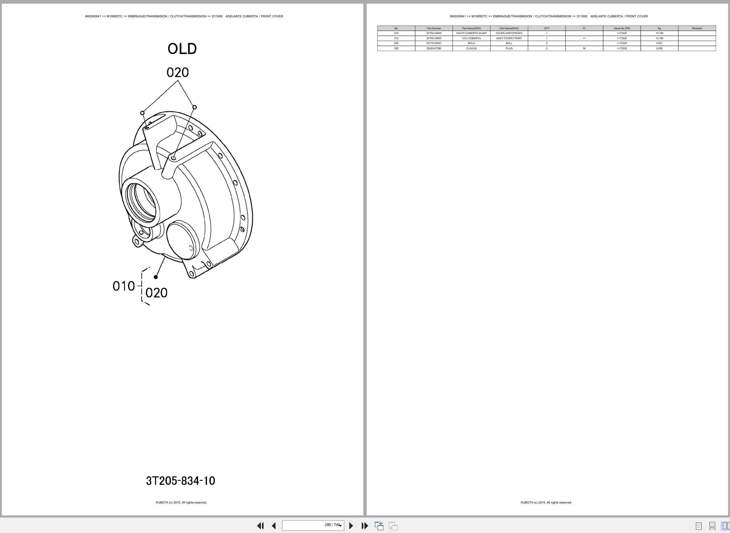 Kubota Tractor M108SDTC Spare Parts Catalog EN ES (2)