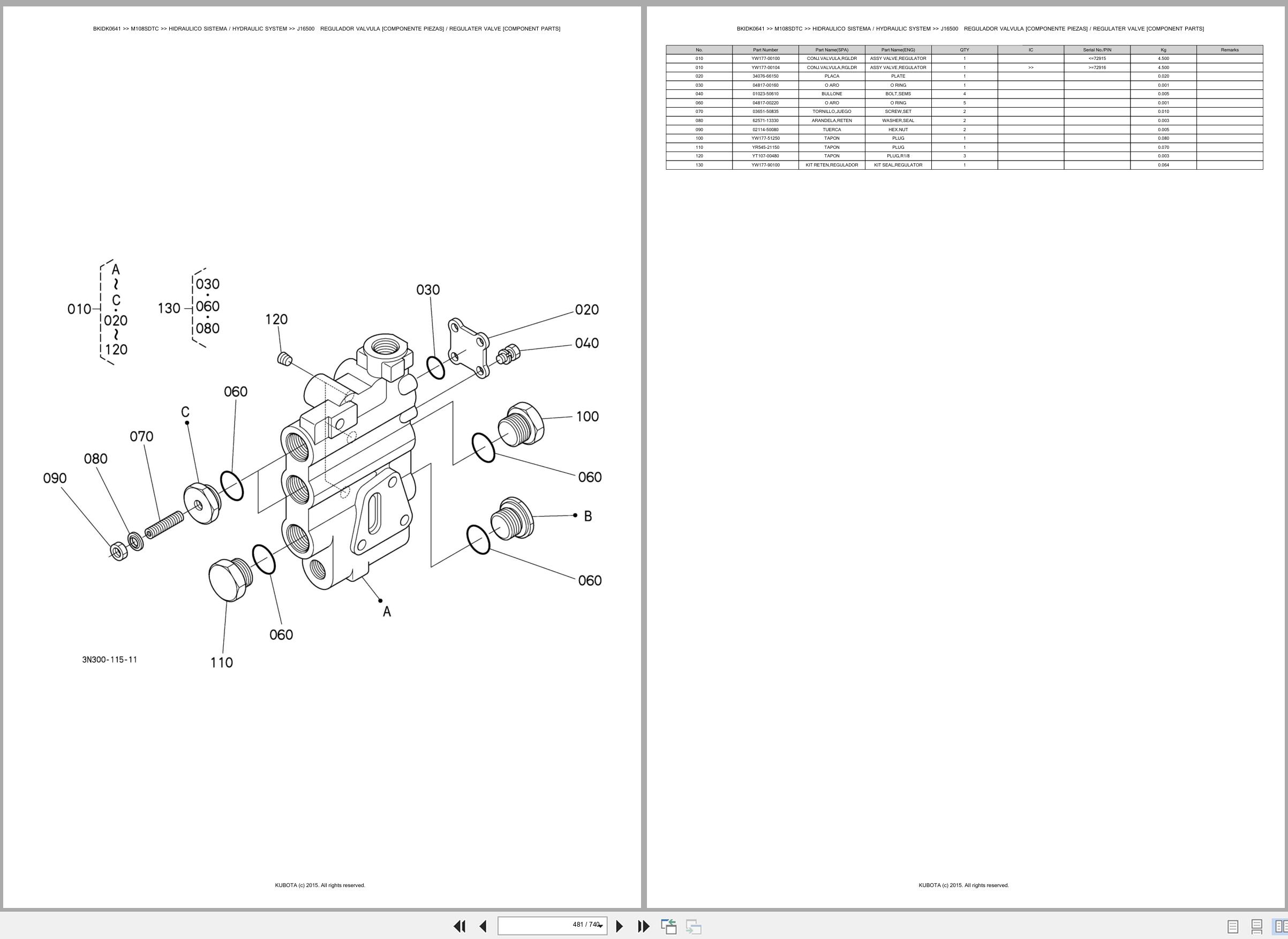 Kubota Tractor M108SDTC Spare Parts Catalog EN ES (3)