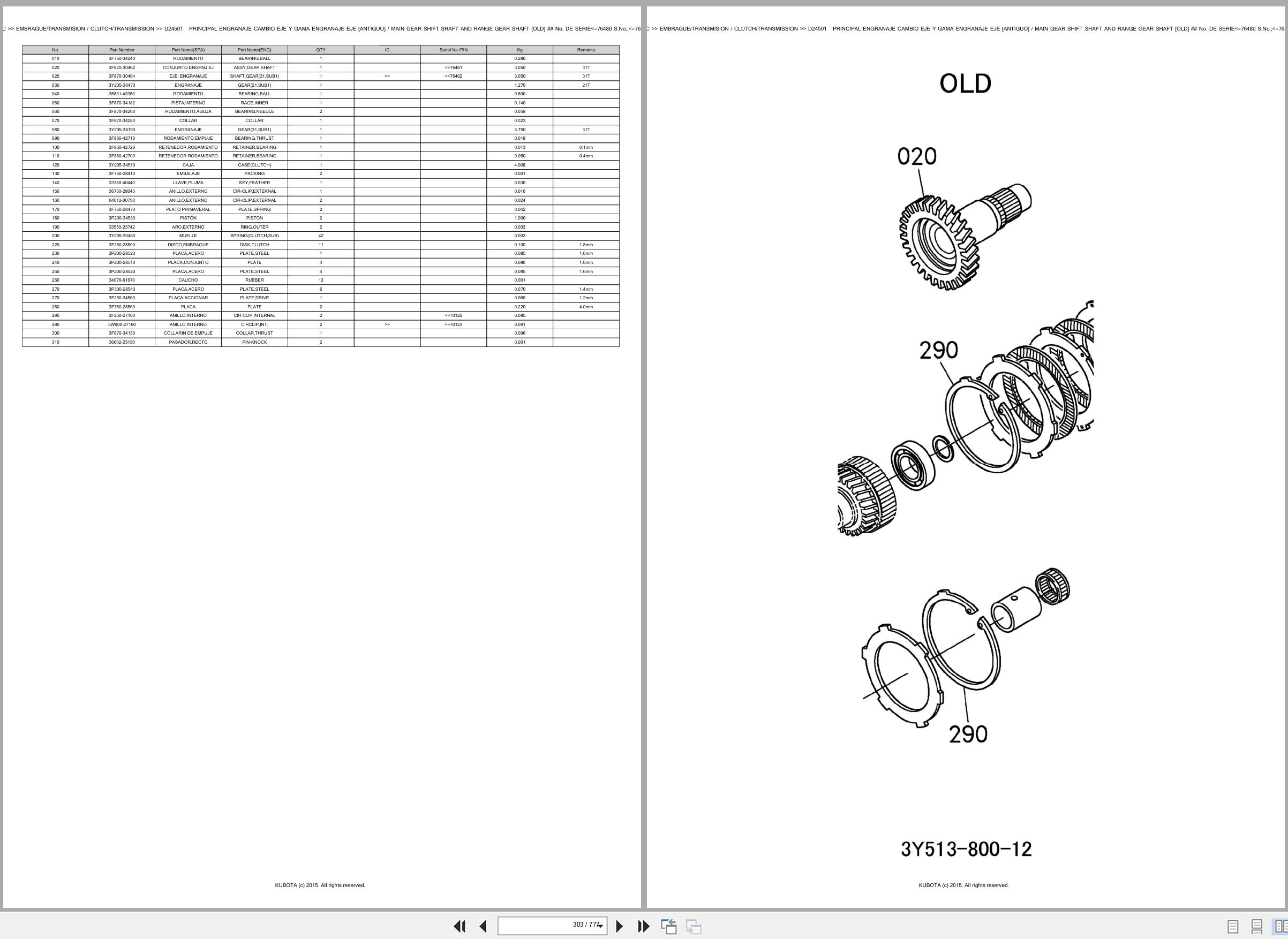 Kubota Tractor M110GXDTC Spare Parts Catalog EN ES (2)