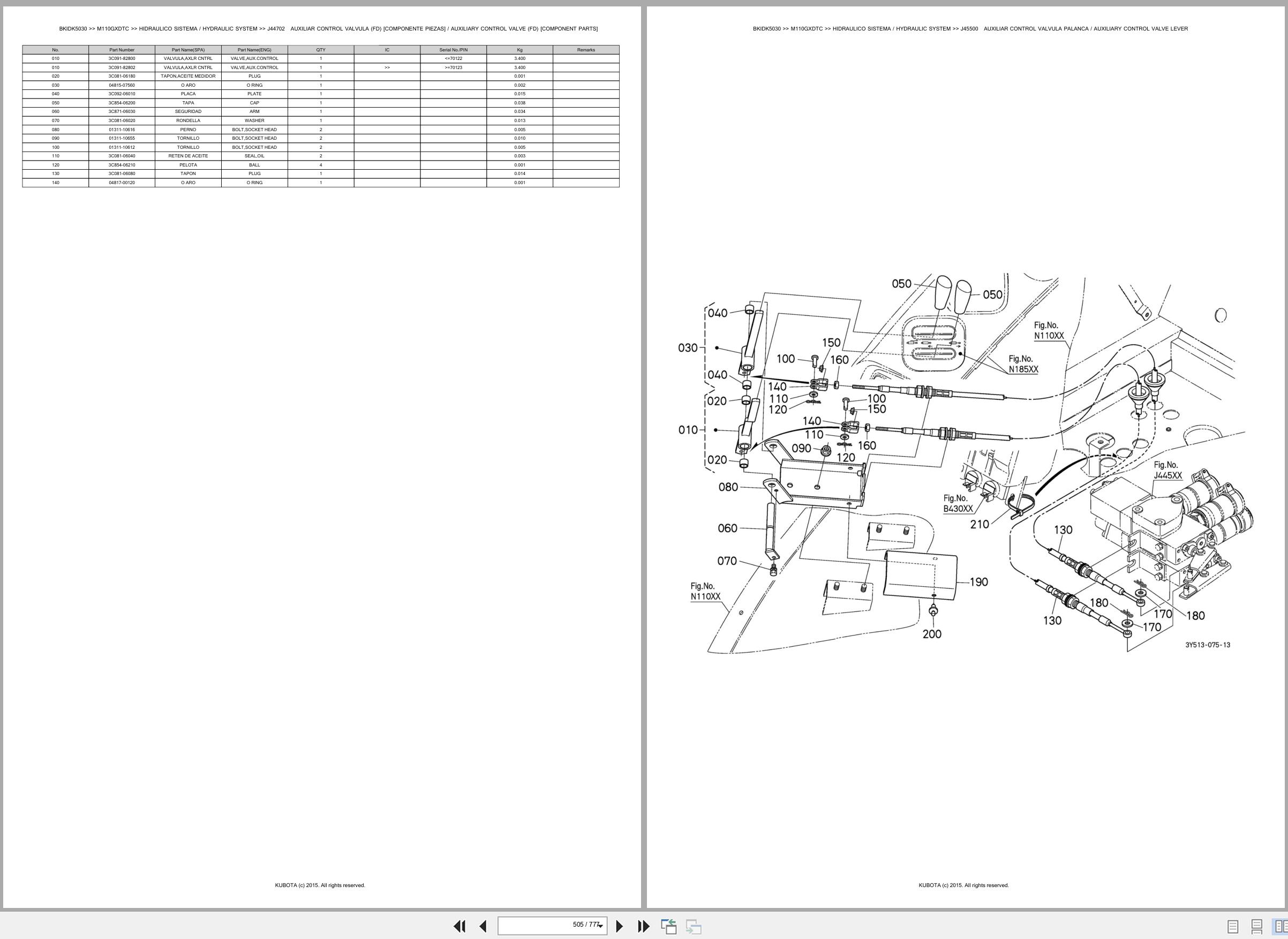 Kubota Tractor M110GXDTC Spare Parts Catalog EN ES (3)