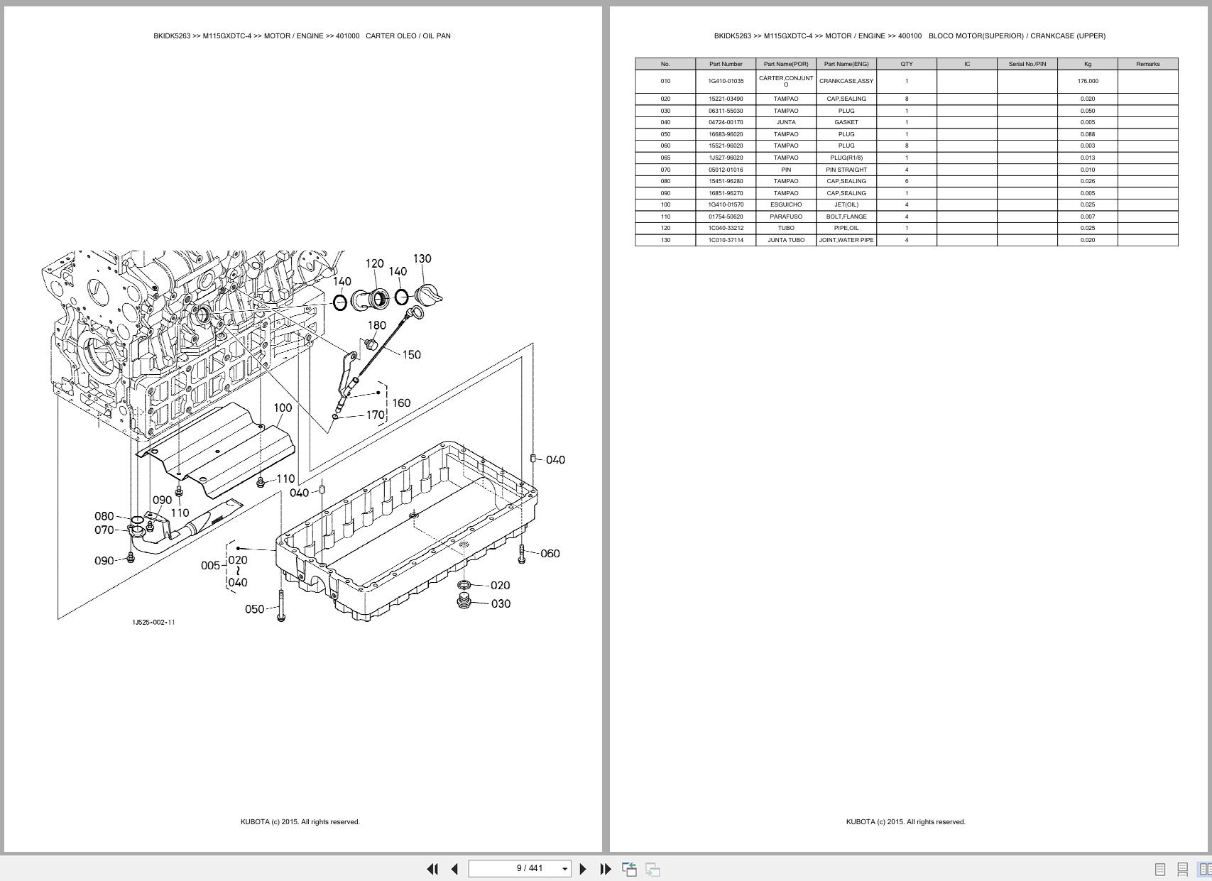 Kubota Tractor M115GXDTC 4 Spare Parts Catalog EN PT (3)