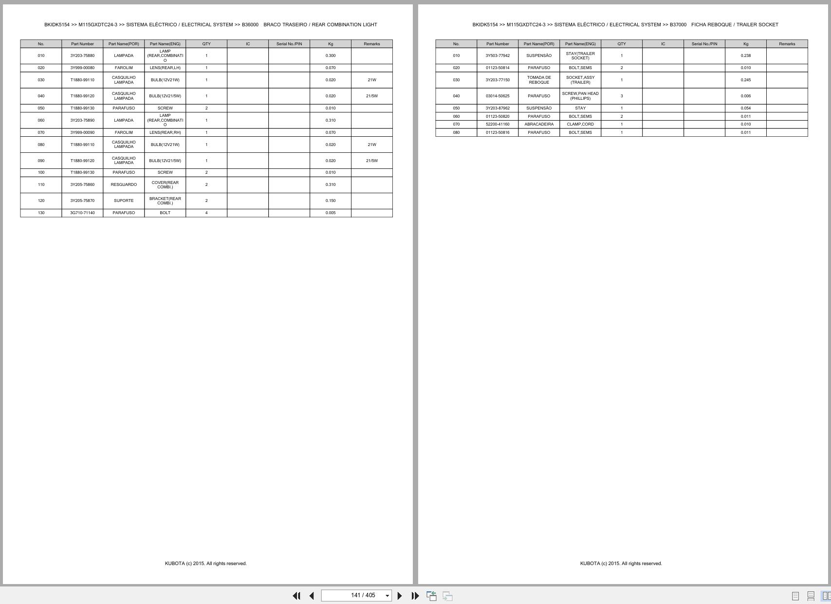 Kubota Tractor M115GXDTC24 3 Spare Parts Catalog EN PT (2)