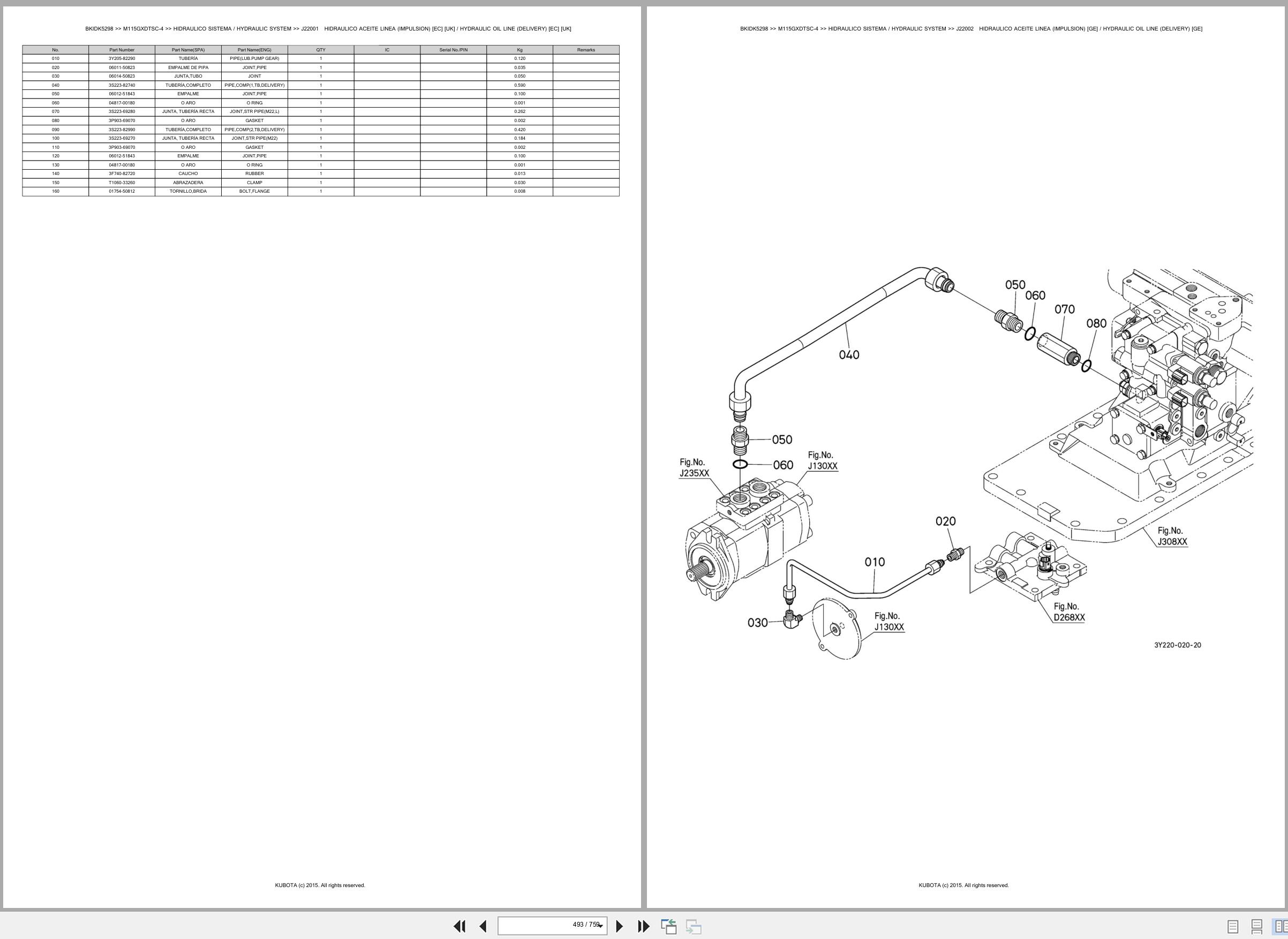 Kubota Tractor M115GXDTSC 4 Spare Parts Catalog EN ES (3)