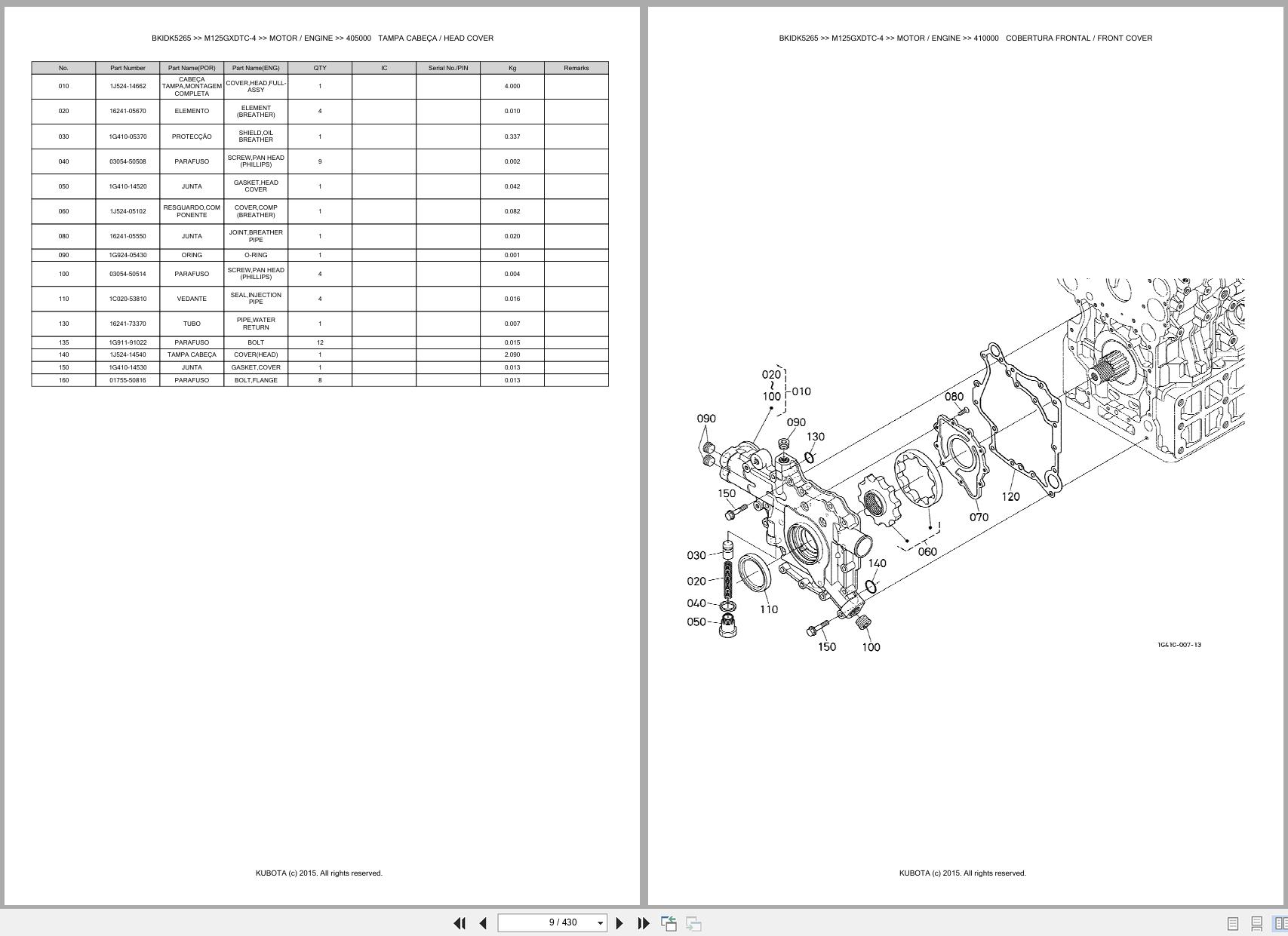 Kubota Tractor M125GXDTC 4 Spare Parts Catalog EN PT (3)