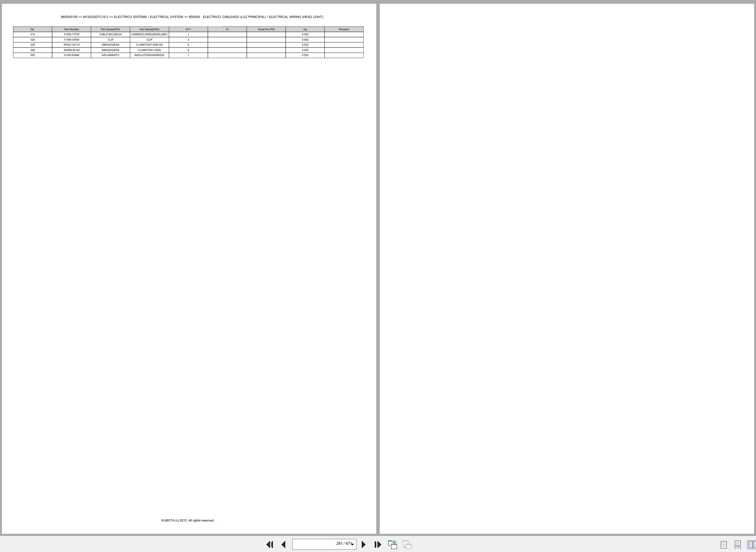 Kubota Tractor M125GXDTC19 3 Spare Parts Catalog EN ES (2)