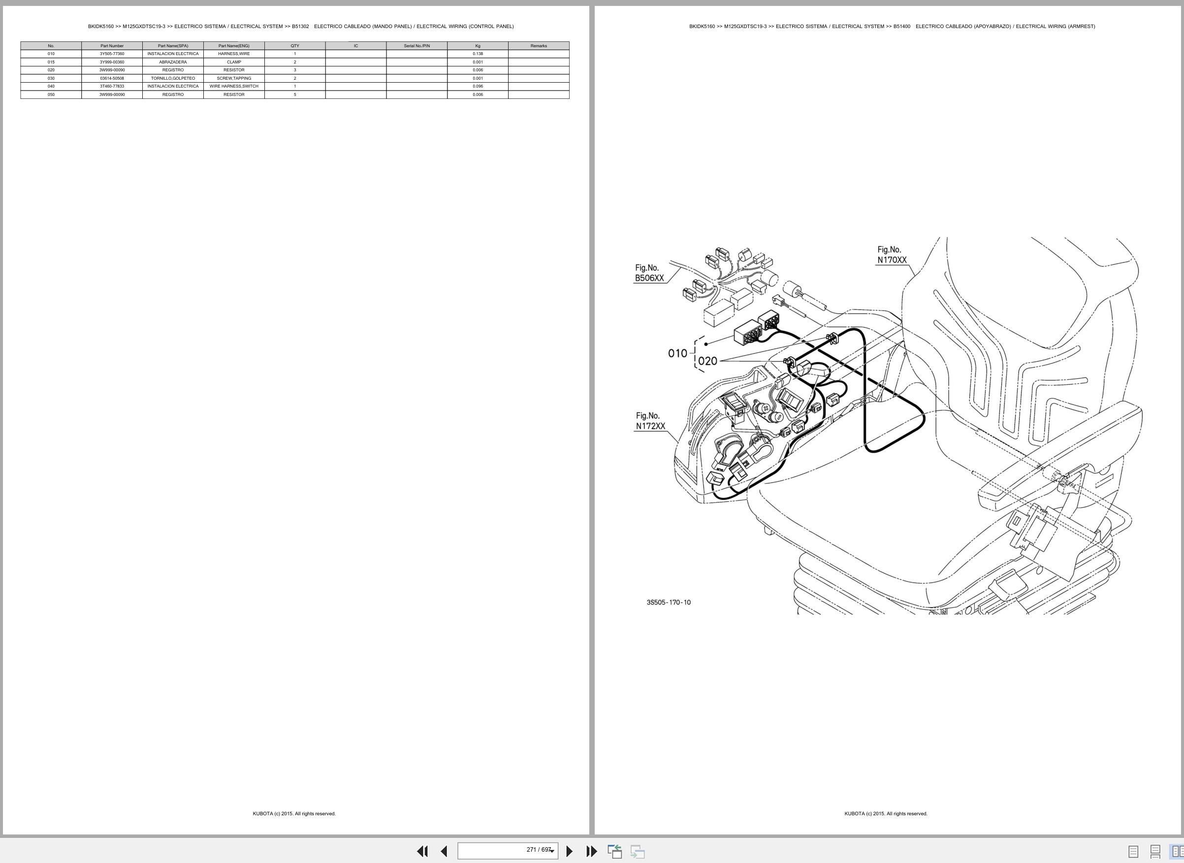 Kubota Tractor M125GXDTSC19 3 Spare Parts Catalog EN ES (2)