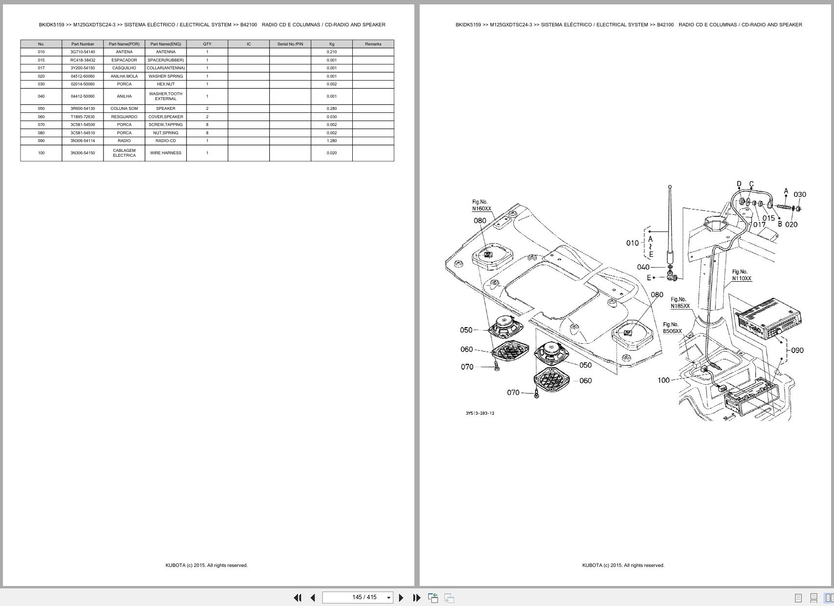 Kubota Tractor M125GXDTSC24 3 Spare Parts Catalog EN PT (2)