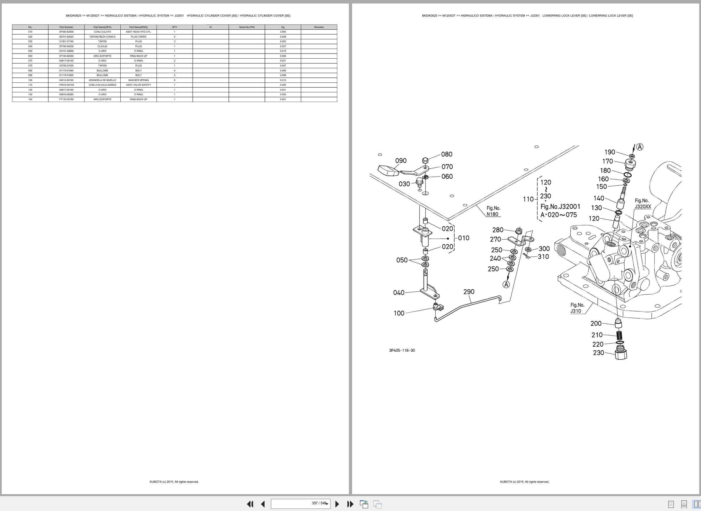 Kubota Tractor M125XDT Spare Parts Catalog EN ES (3)