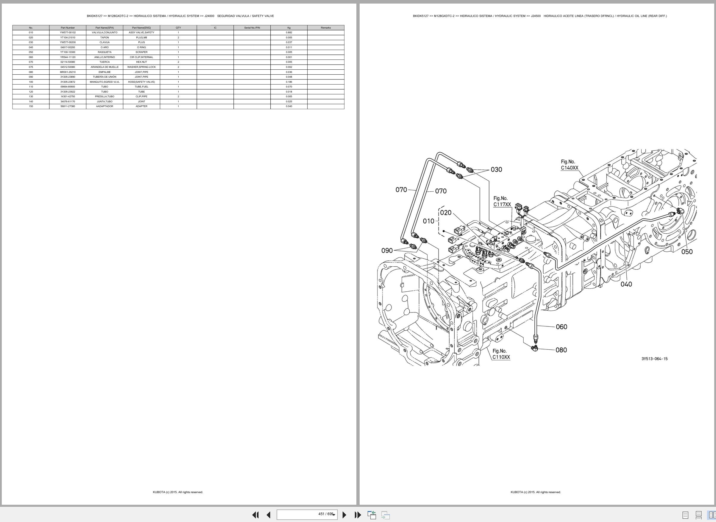 Kubota Tractor M128GXDTC 2 Spare Parts Catalog EN ES (3)