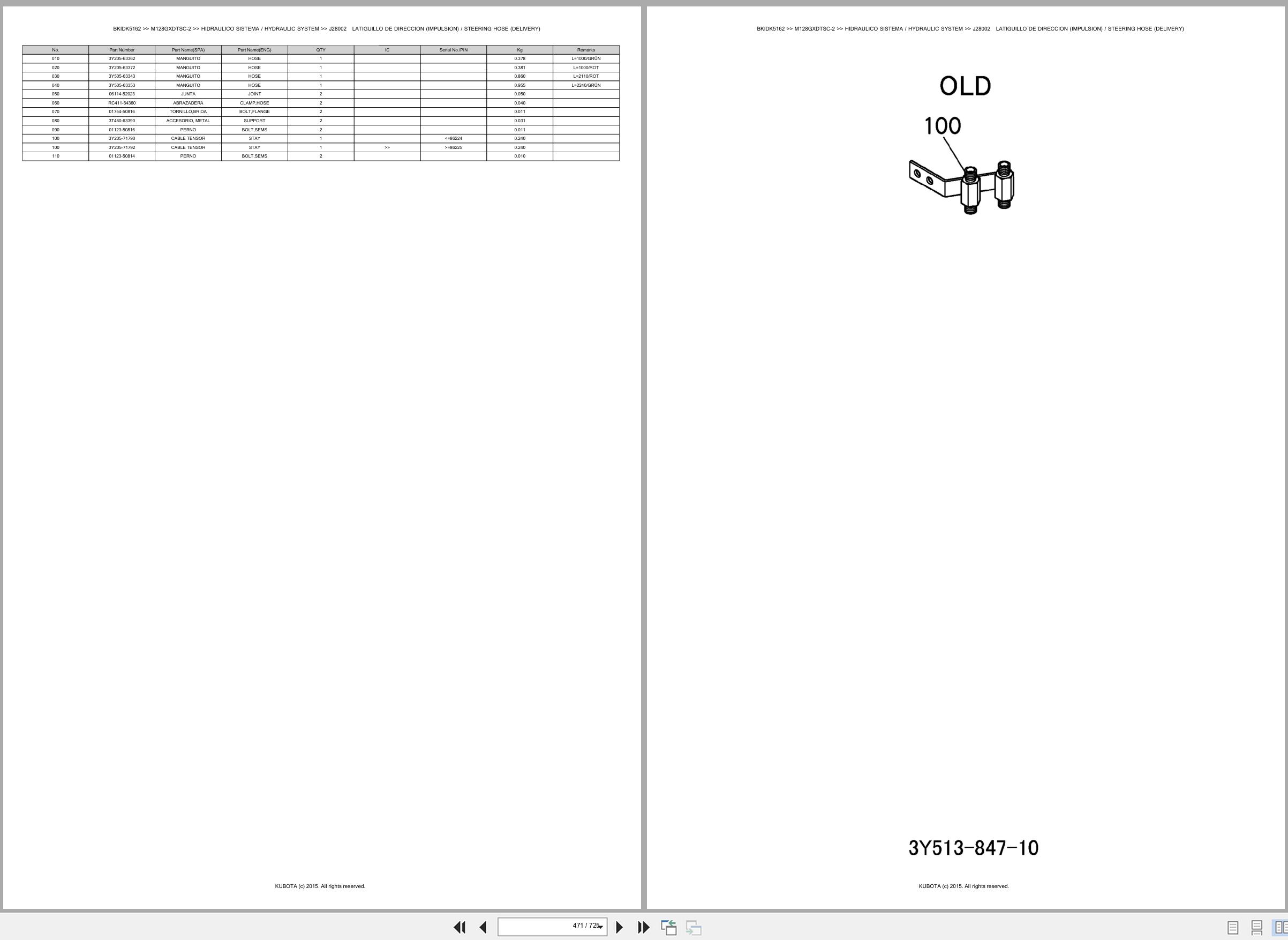 Kubota Tractor M128GXDTSC 2 Spare Parts Catalog EN ES (3)
