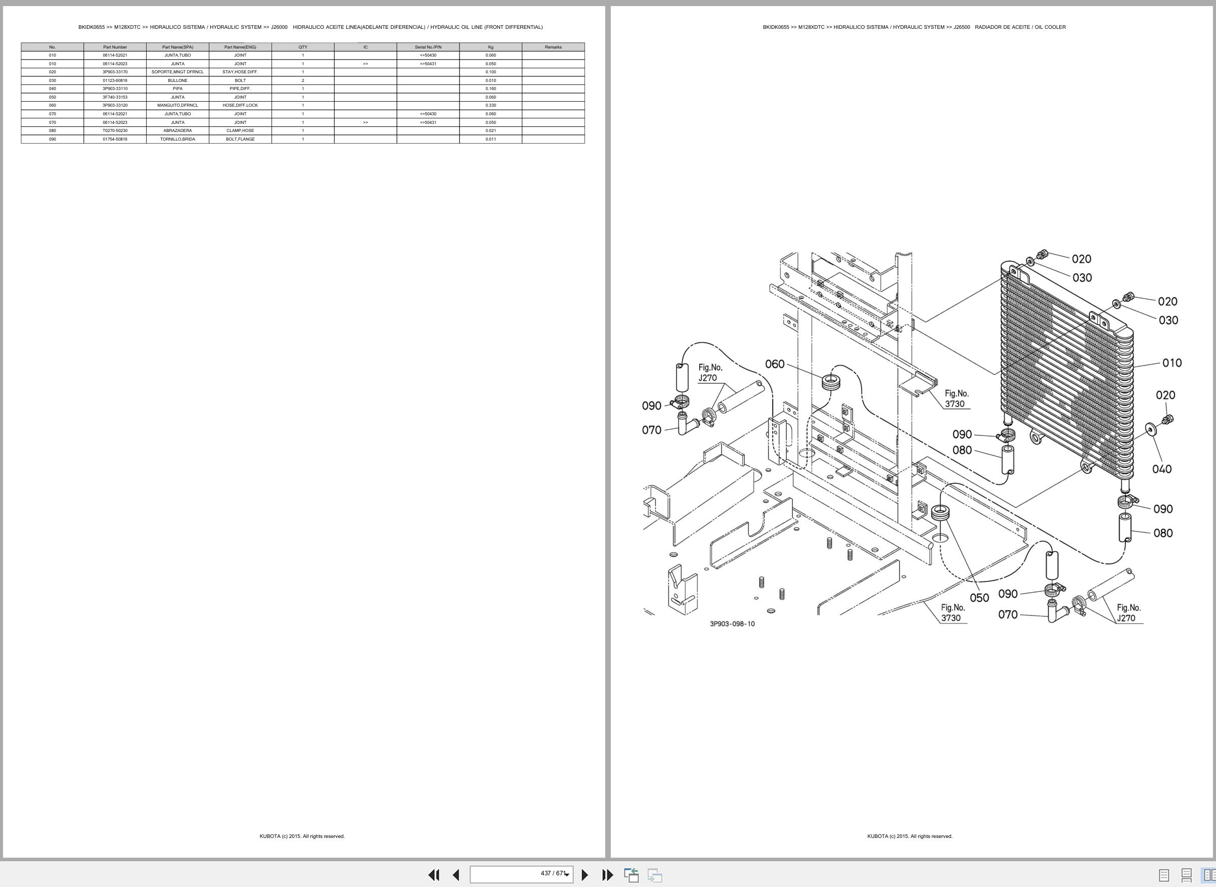 Kubota Tractor M128XDTC Spare Parts Catalog EN ES (3)