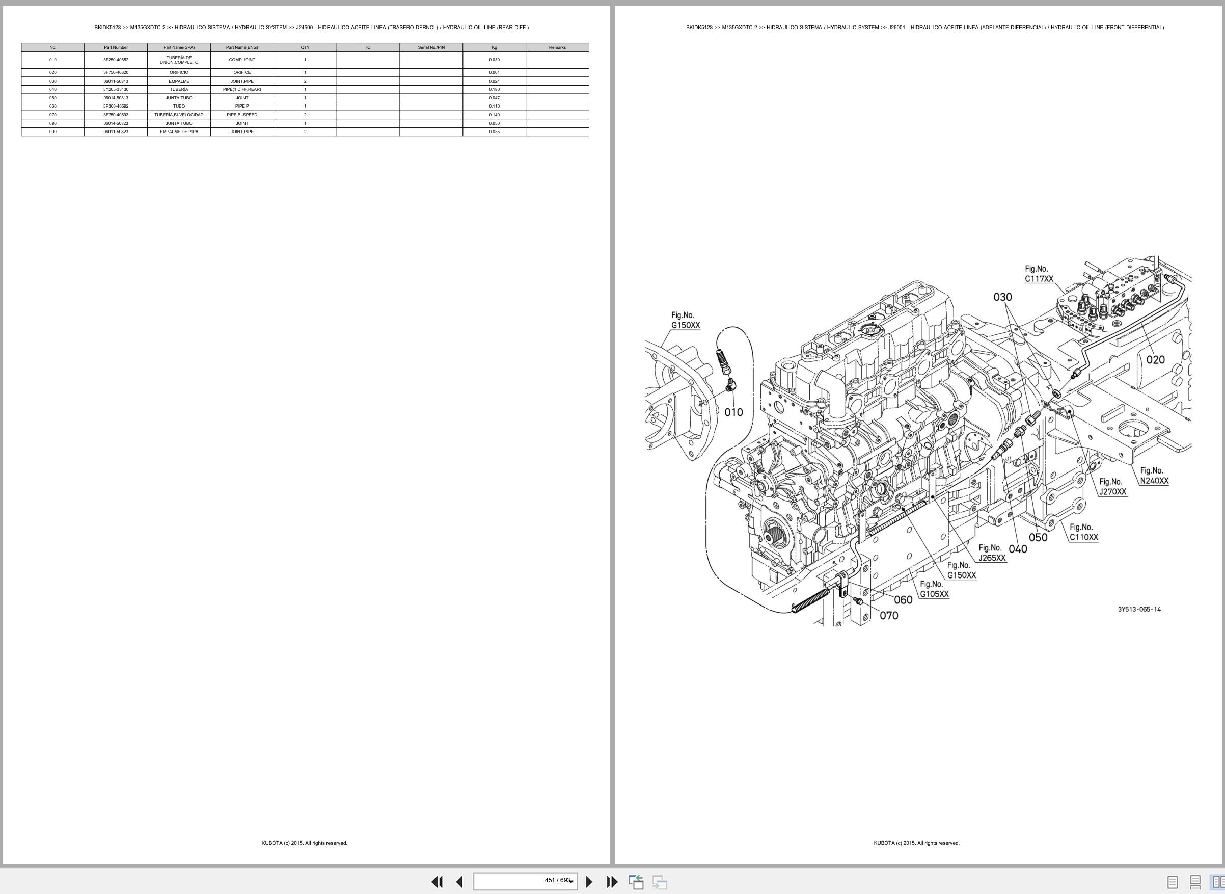 Kubota Tractor M135GXDTC 2 Spare Parts Catalog EN ES (3)