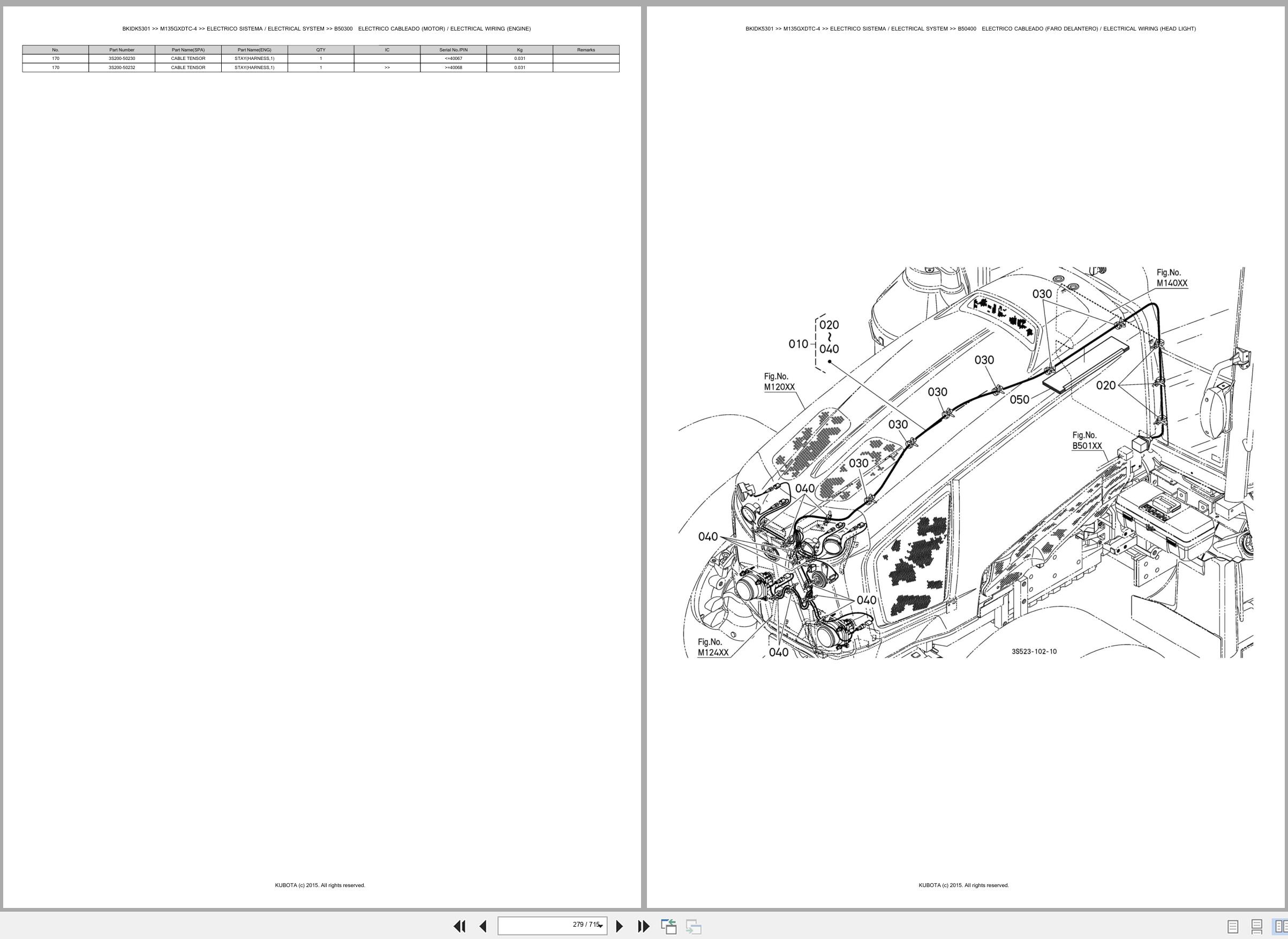 Kubota Tractor M135GXDTC 4 Spare Parts Catalog EN ES (2)