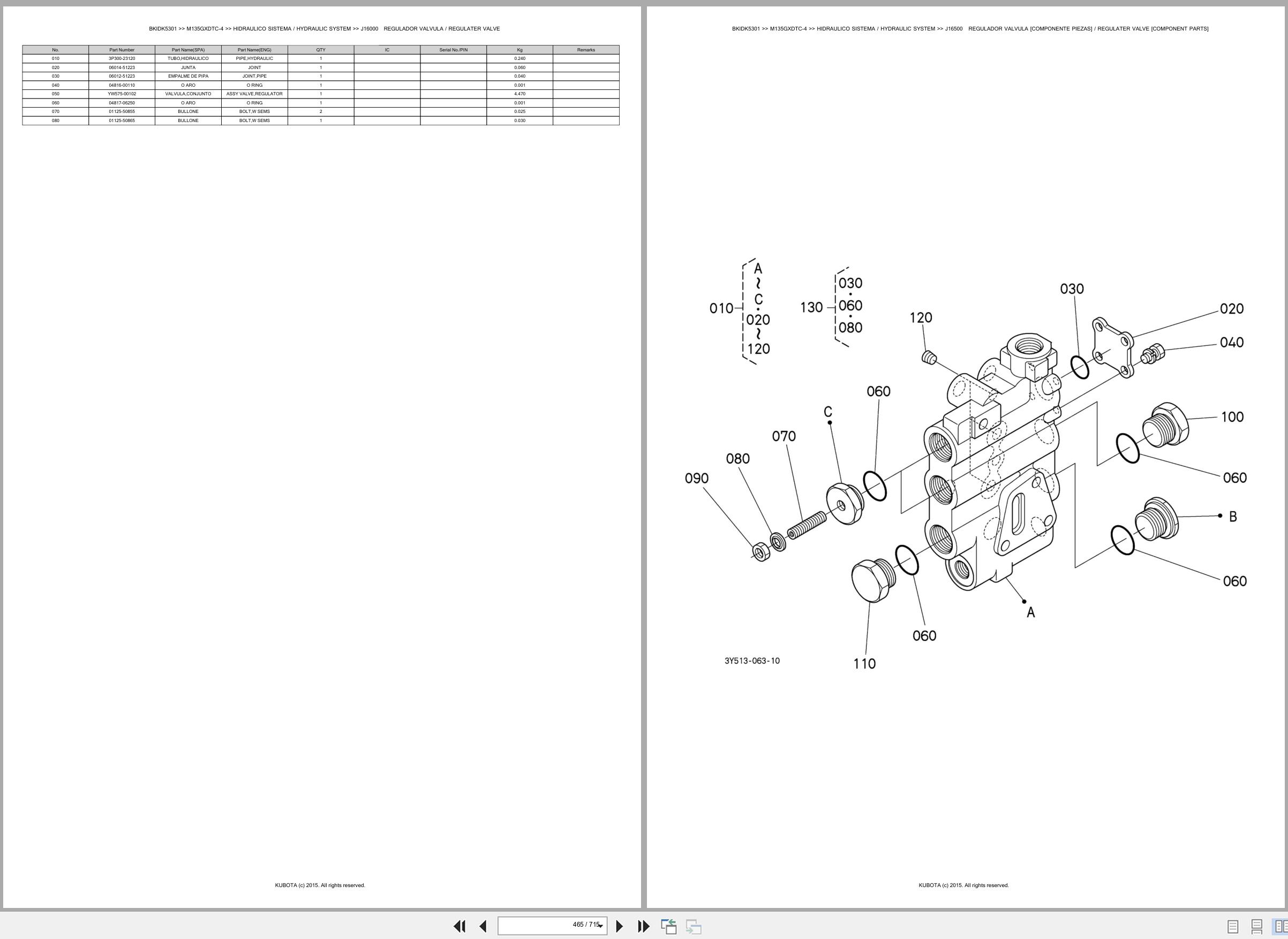 Kubota Tractor M135GXDTC 4 Spare Parts Catalog EN ES (3)