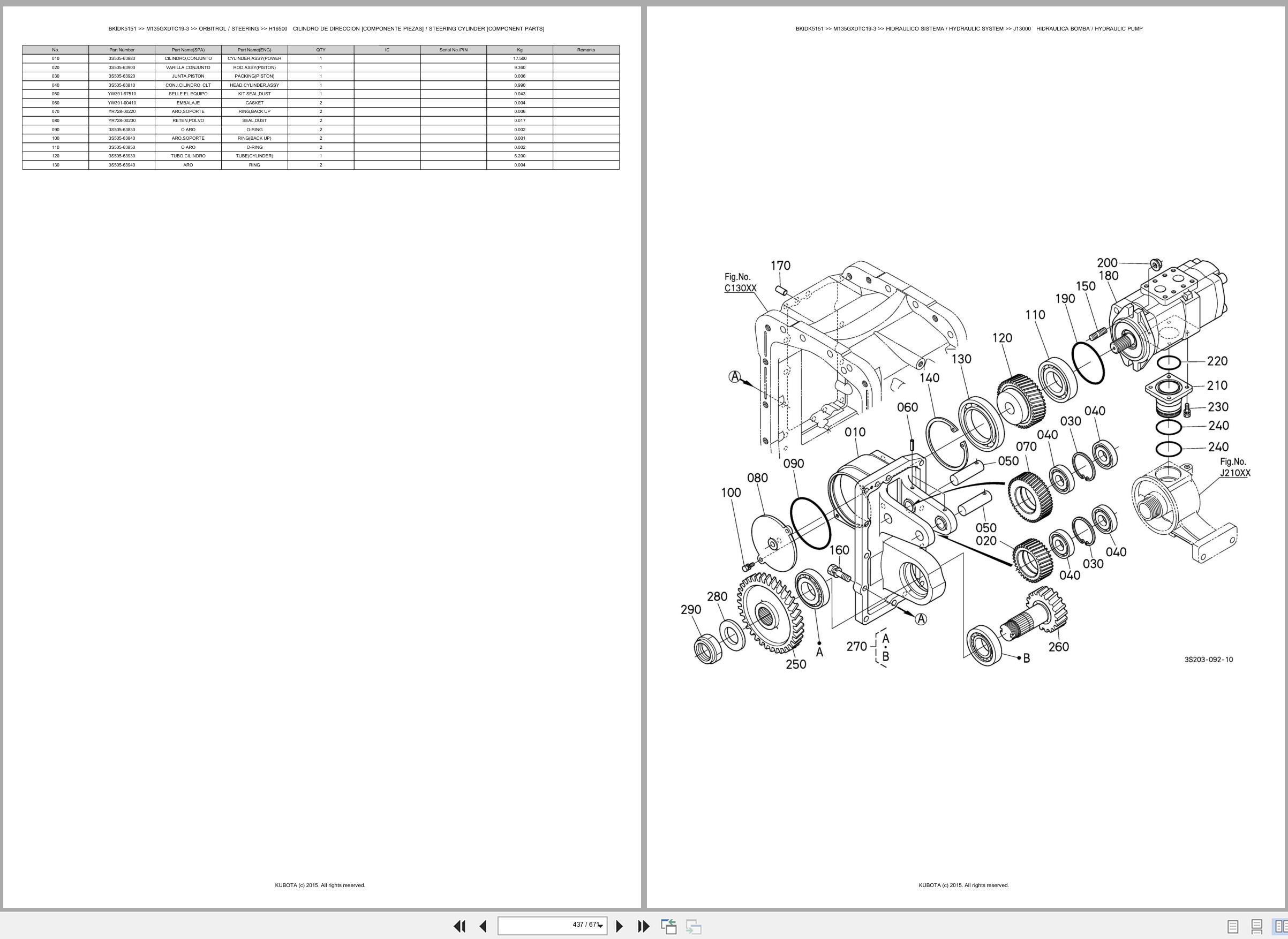 Kubota Tractor M135GXDTC19 3 Spare Parts Catalog EN ES (3)