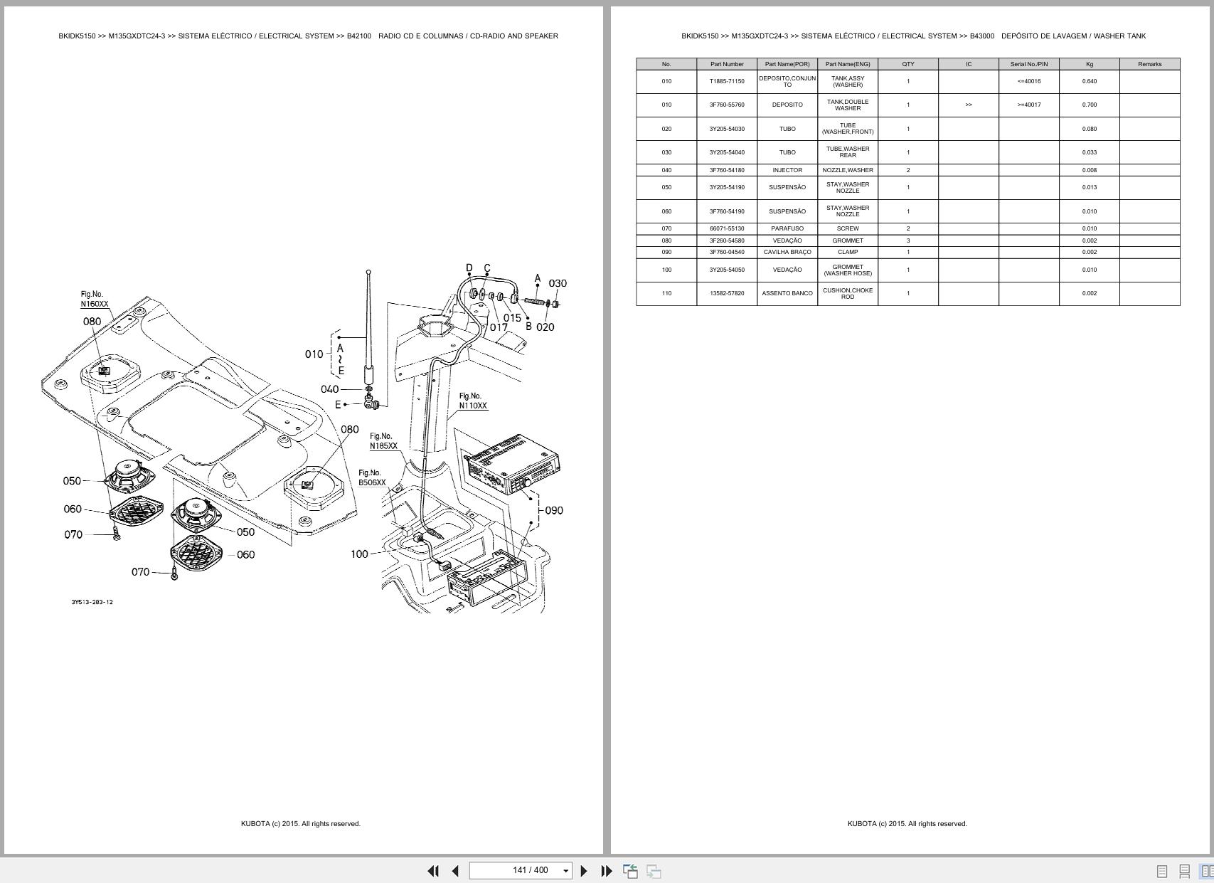 Kubota Tractor M135GXDTC24 3 Spare Parts Catalog EN PT (2)