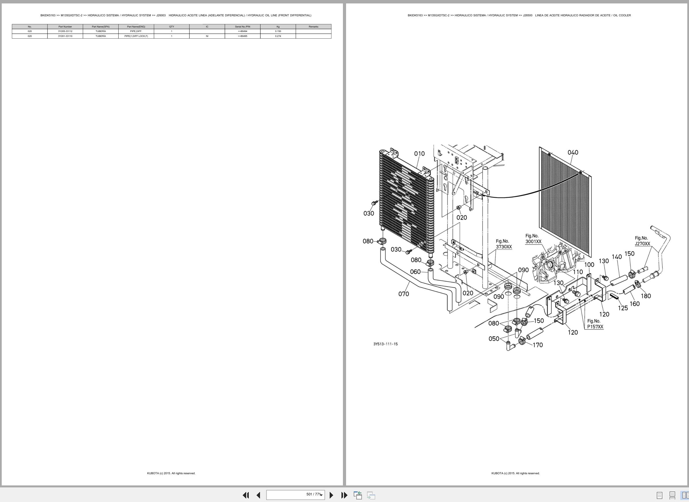Kubota Tractor M135GXDTSC 2 Spare Parts Catalog EN ES (3)