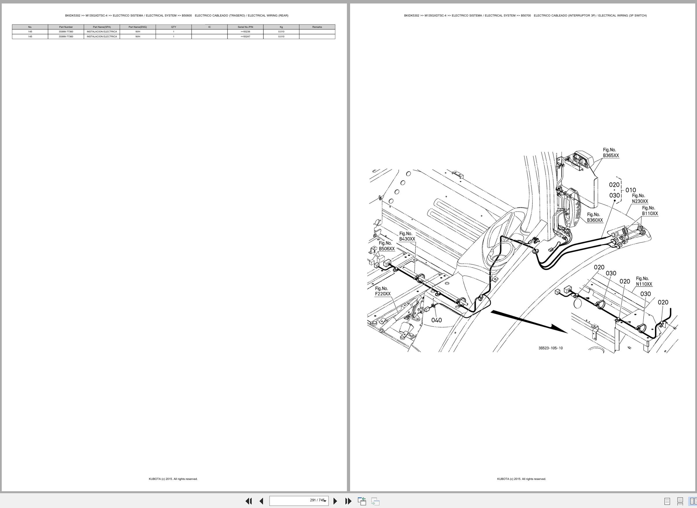 Kubota Tractor M135GXDTSC 4 Spare Parts Catalog EN ES (2)