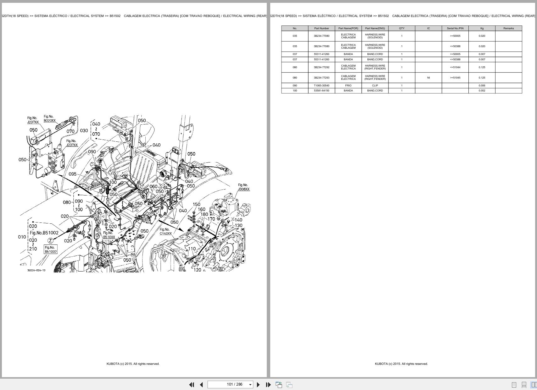 Kubota Tractor M4062DTH 18 SPEED Spare Parts Catalog EN PT (2)