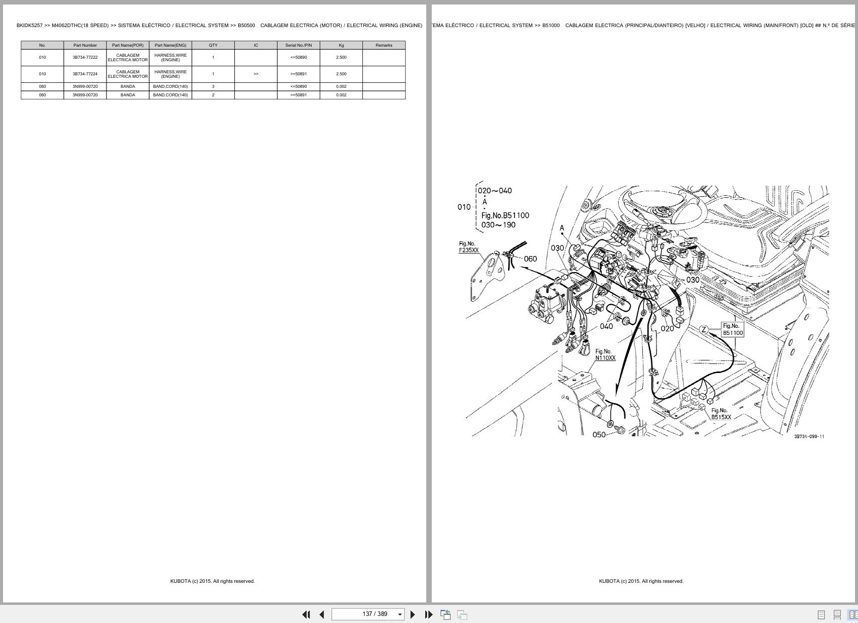 Kubota Tractor M4062DTHC 18 SPEED Spare Parts Catalog EN PT (2)