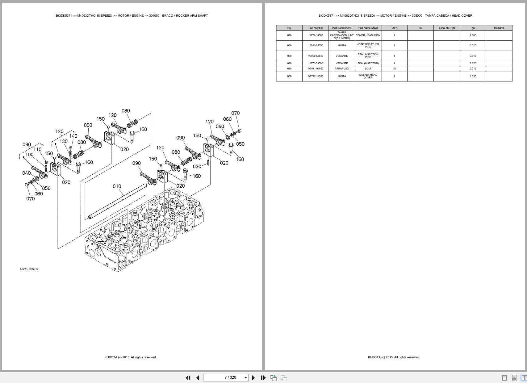 Kubota Tractor M4063DTHC 18 SPEED Spare Parts Catalog EN PT (3)