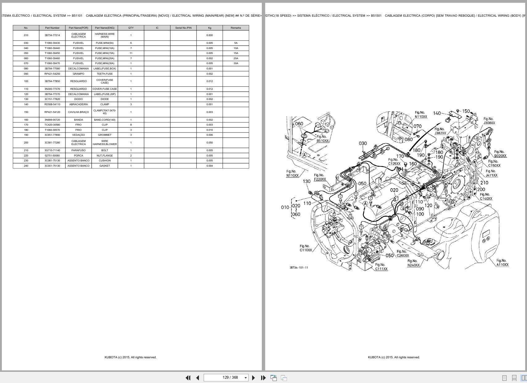 Kubota Tractor M4072DTHC 18 SPEED Spare Parts Catalog EN PT (2)