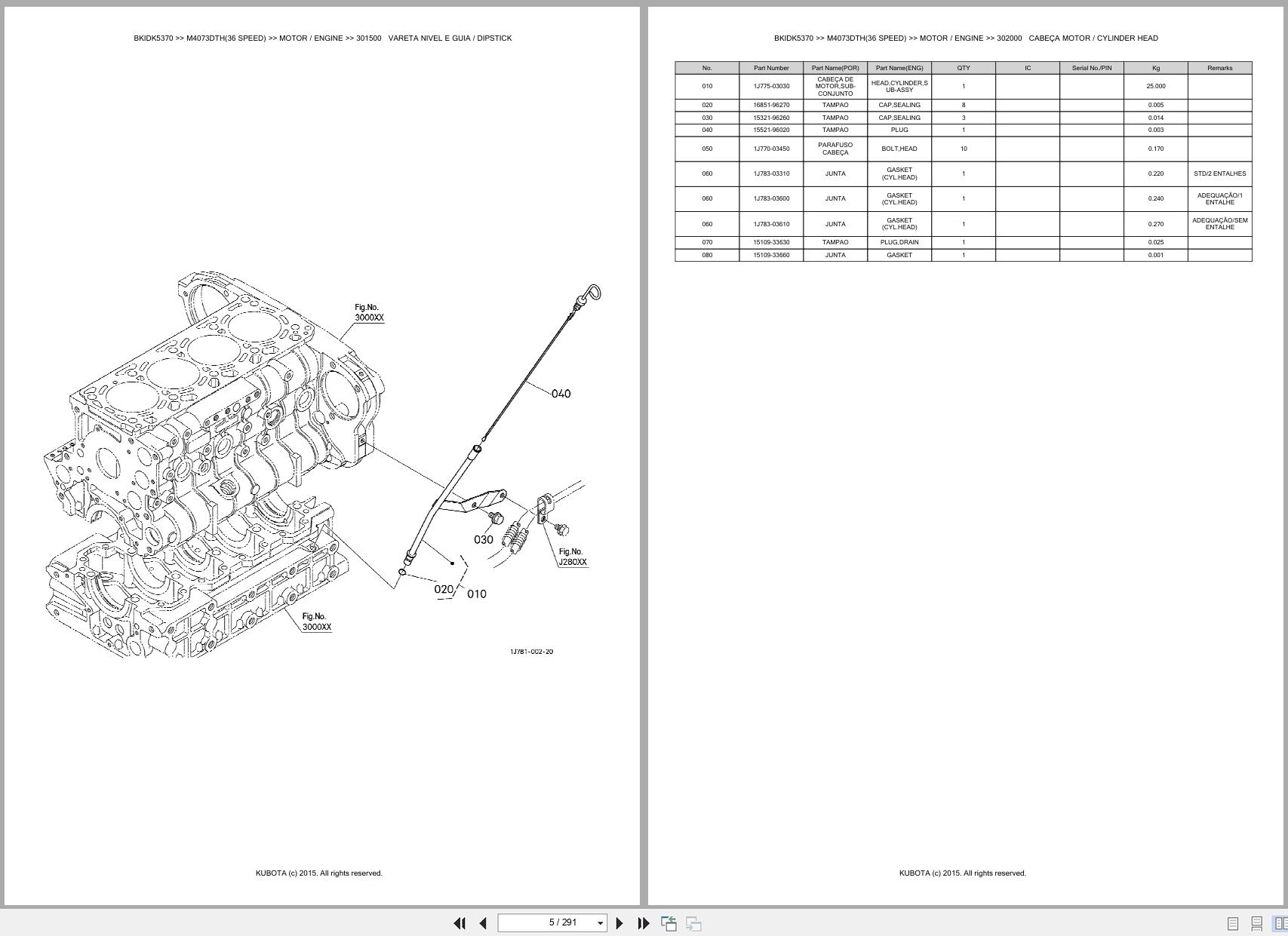 Kubota Tractor M4073DTH 36 SPEED Spare Parts Catalog EN PT (3)