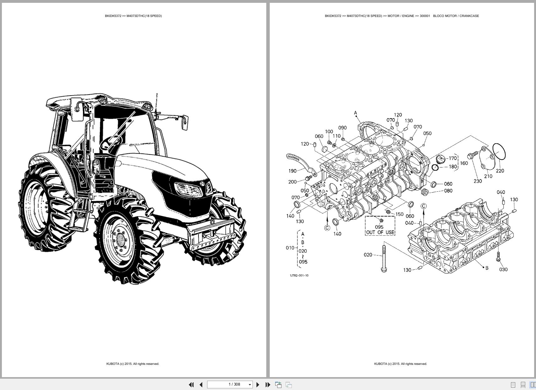 Kubota Tractor M4073DTHC 18 SPEED Spare Parts Catalog EN PT (1)