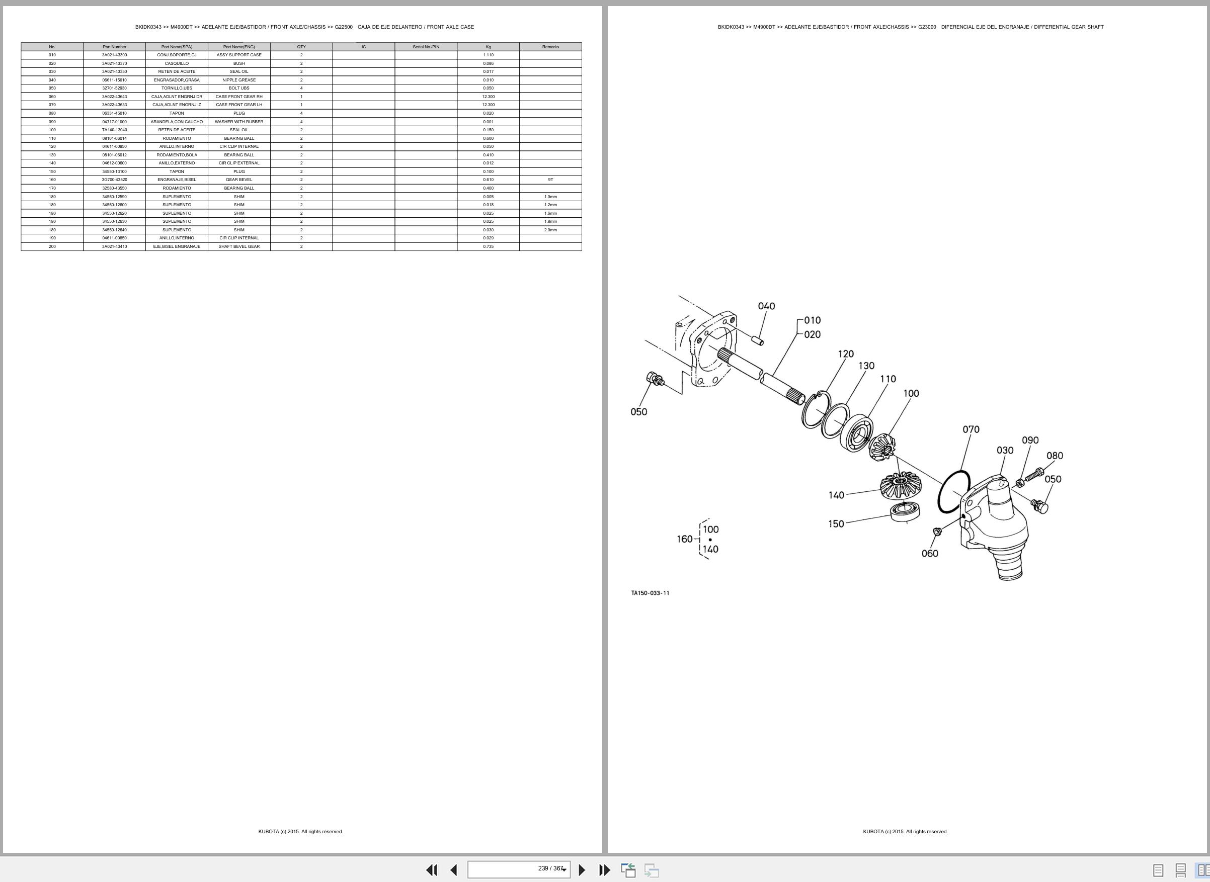 Kubota Tractor M4900DT Spare Parts Catalog EN ES (3)