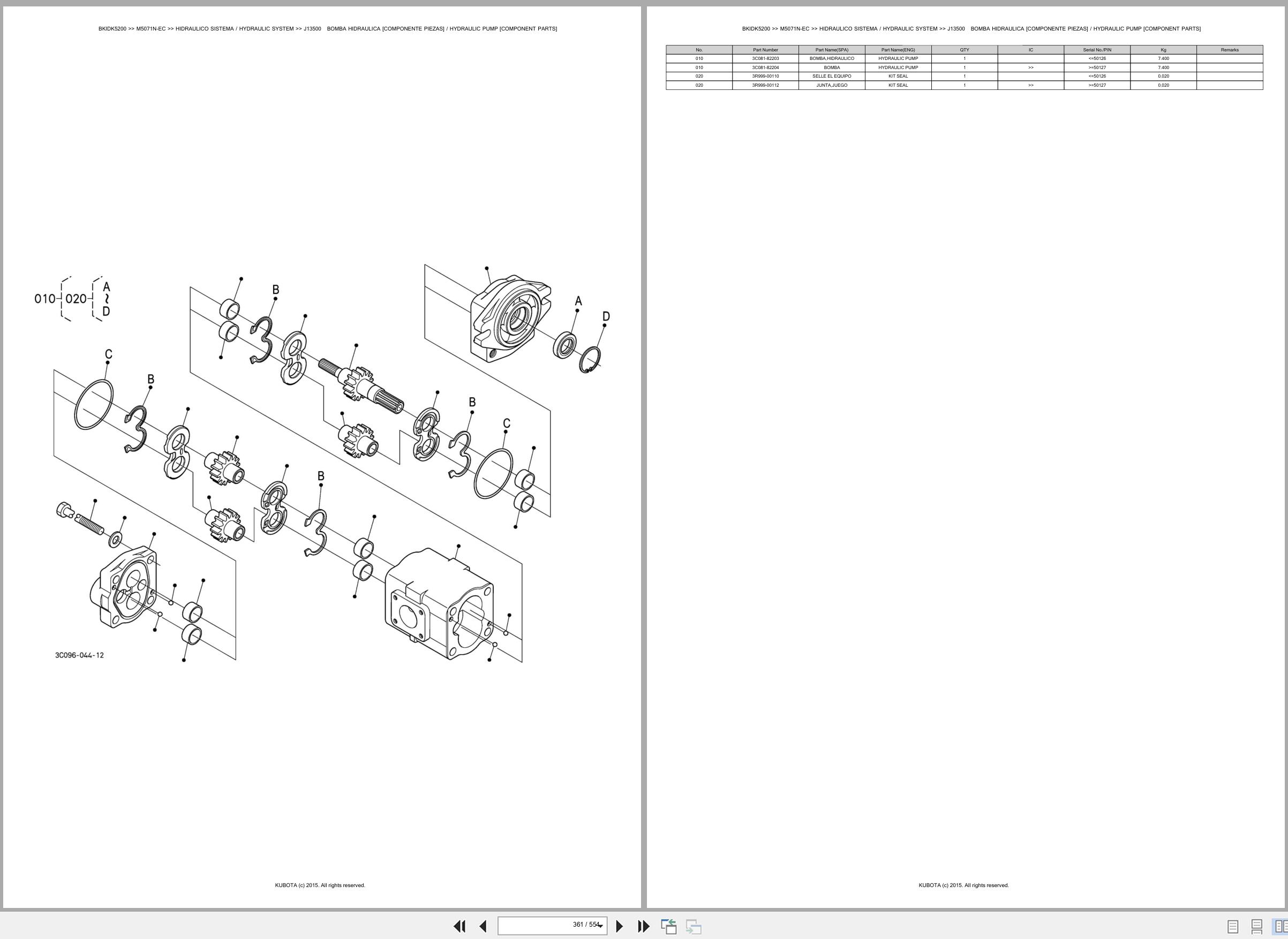 Kubota Tractor M5071N EC Spare Parts Catalog EN ES (3)