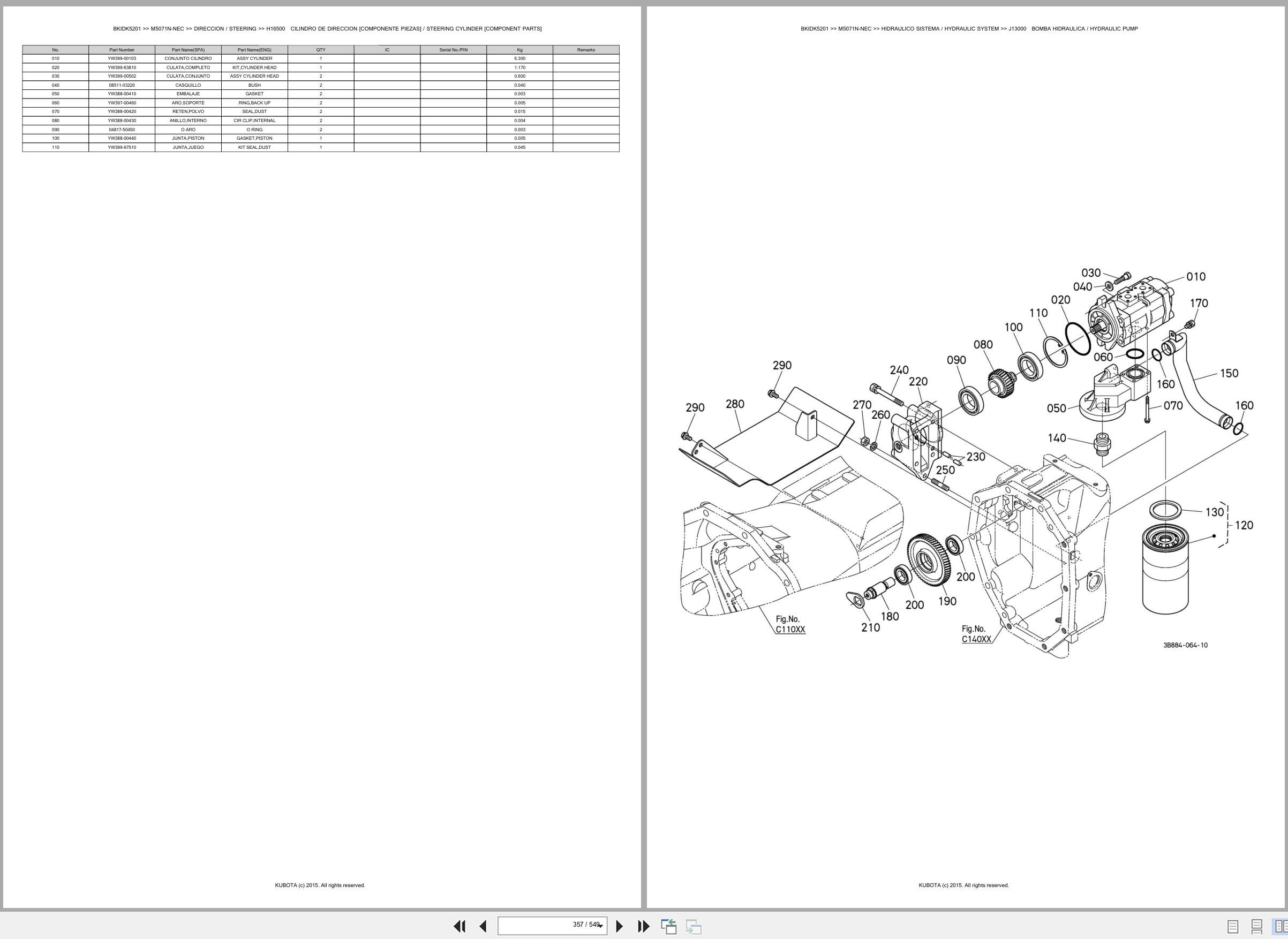 Kubota Tractor M5071N NEC Spare Parts Catalog EN ES (3)