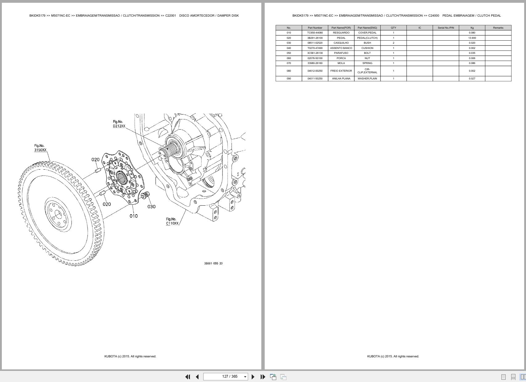 Kubota Tractor M5071NC EC Spare Parts Catalog EN PT (2)