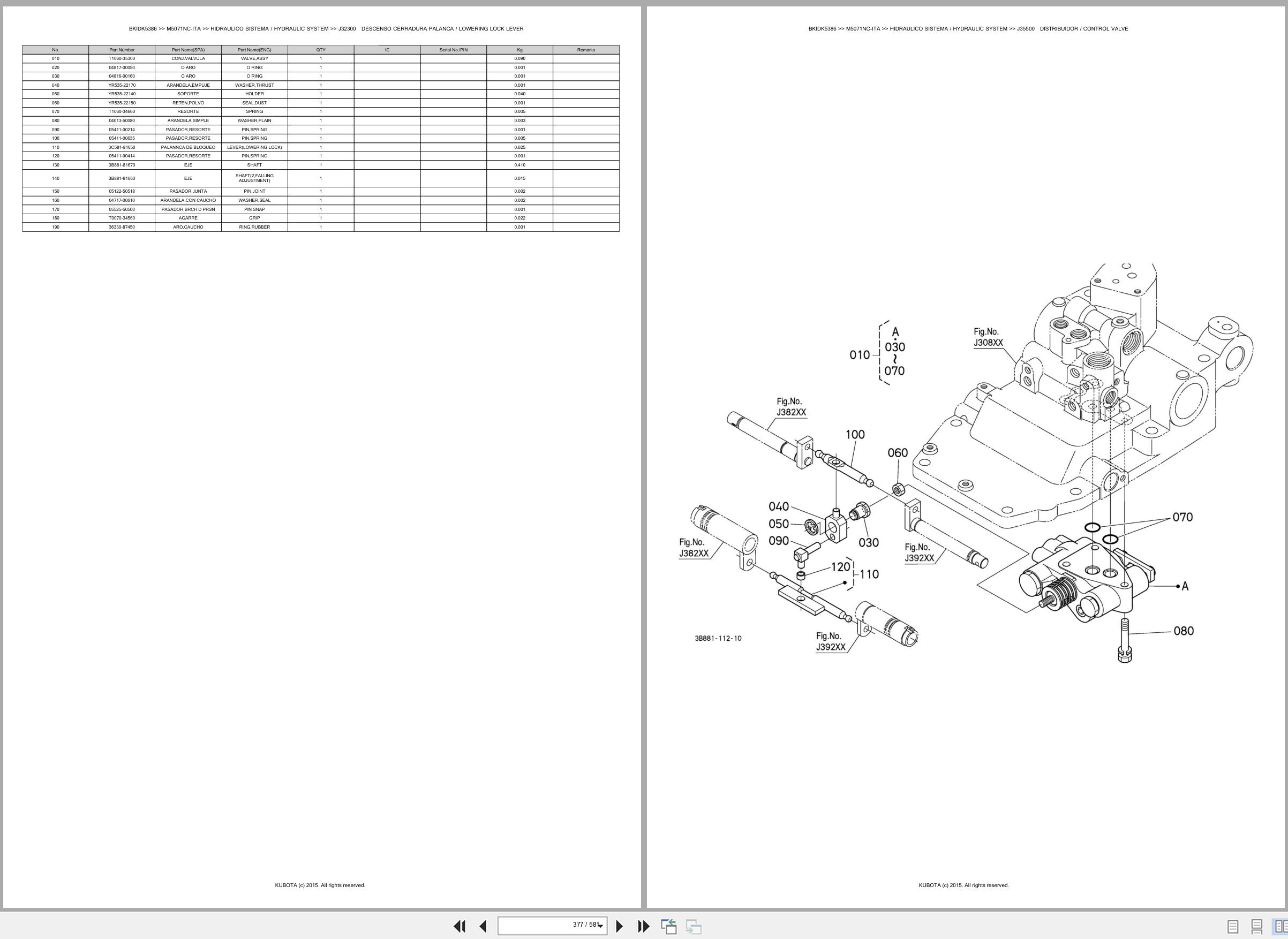 Kubota Tractor M5071NC ITA Spare Parts Catalog EN ES (3)