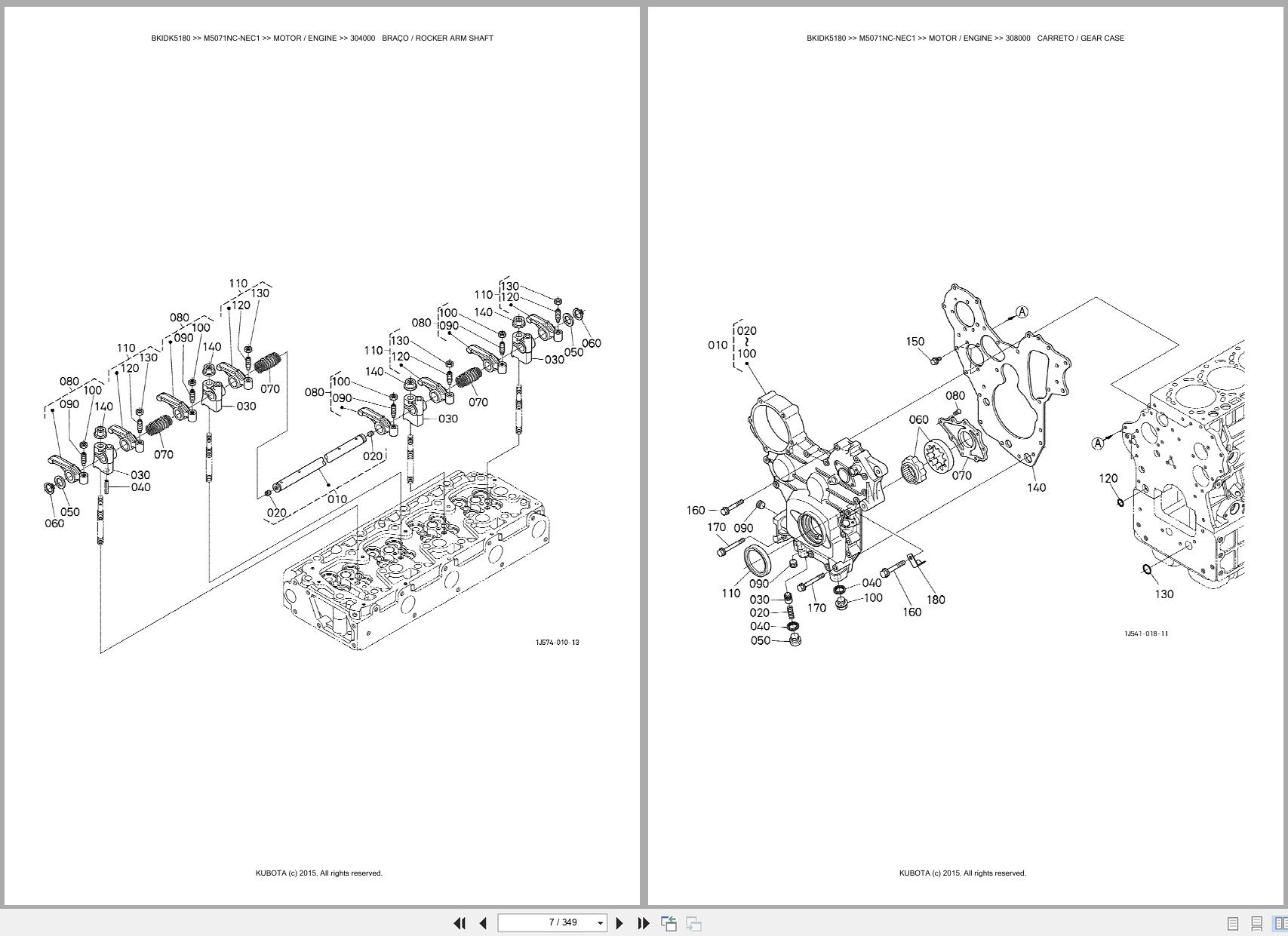 Kubota Tractor M5071NC NEC1 Spare Parts Catalog EN PT (3)