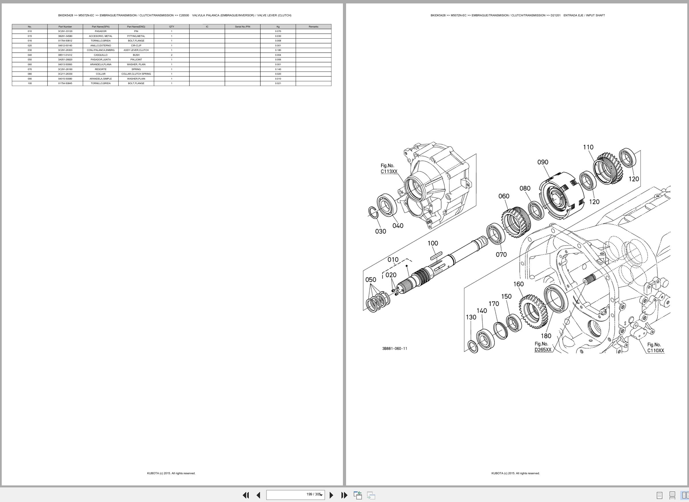 Kubota Tractor M5072N EC Spare Parts Catalog EN ES (3)