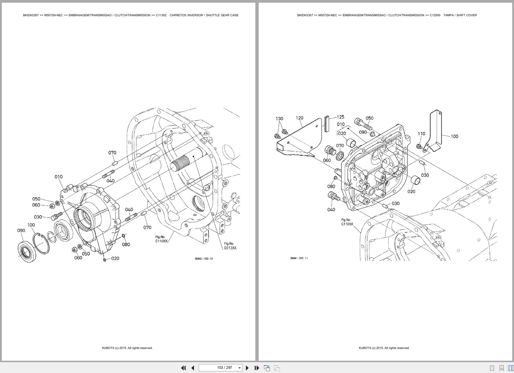 Kubota Tractor M5072N NEC Spare Parts Catalog EN PT (2)