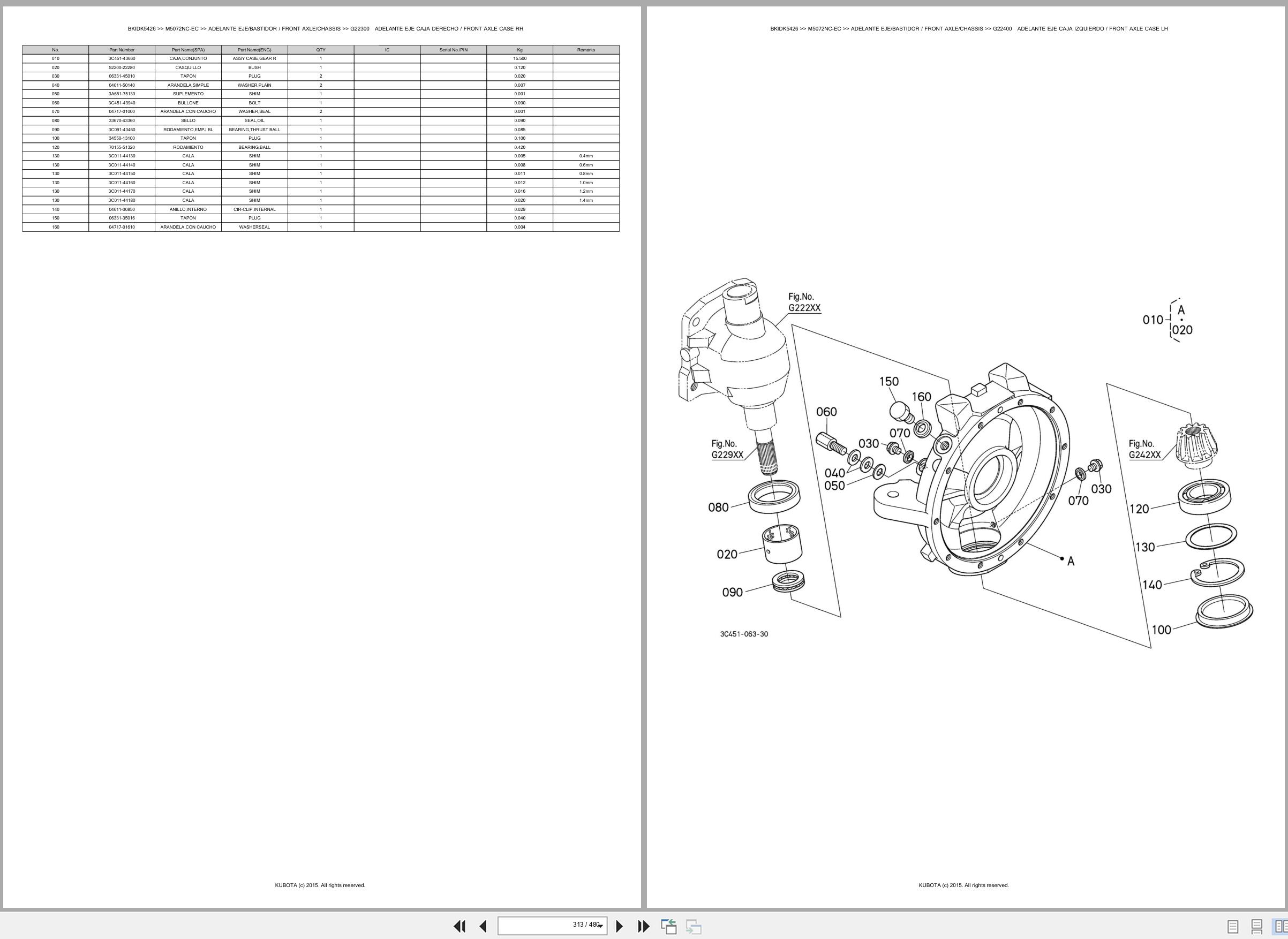 Kubota Tractor M5072NC EC Spare Parts Catalog EN ES (3)