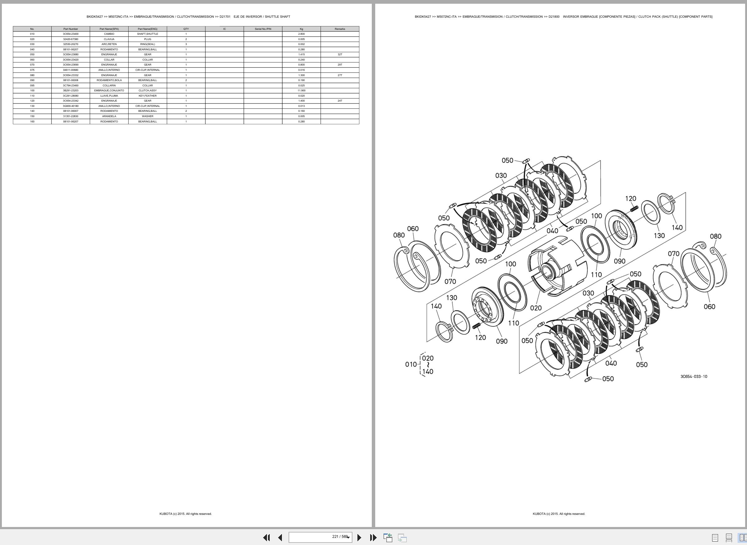 Kubota Tractor M5072NC ITA Spare Parts Catalog EN ES (2)