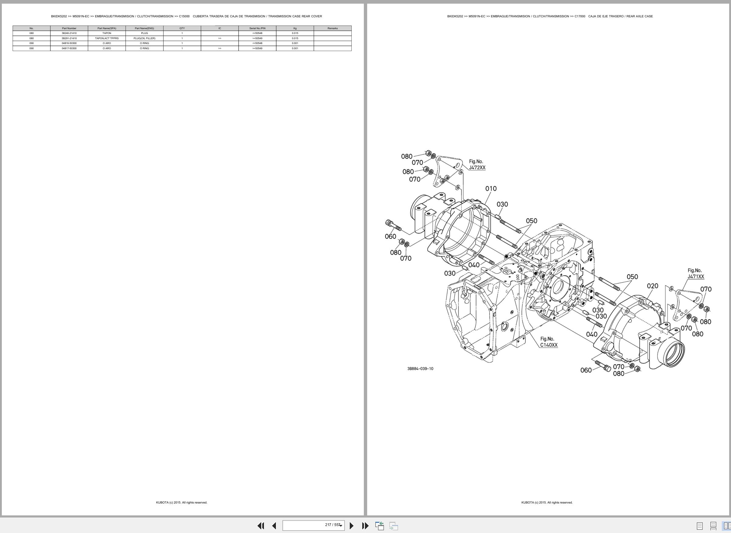 Kubota Tractor M5091N EC Spare Parts Catalog EN ES (2)