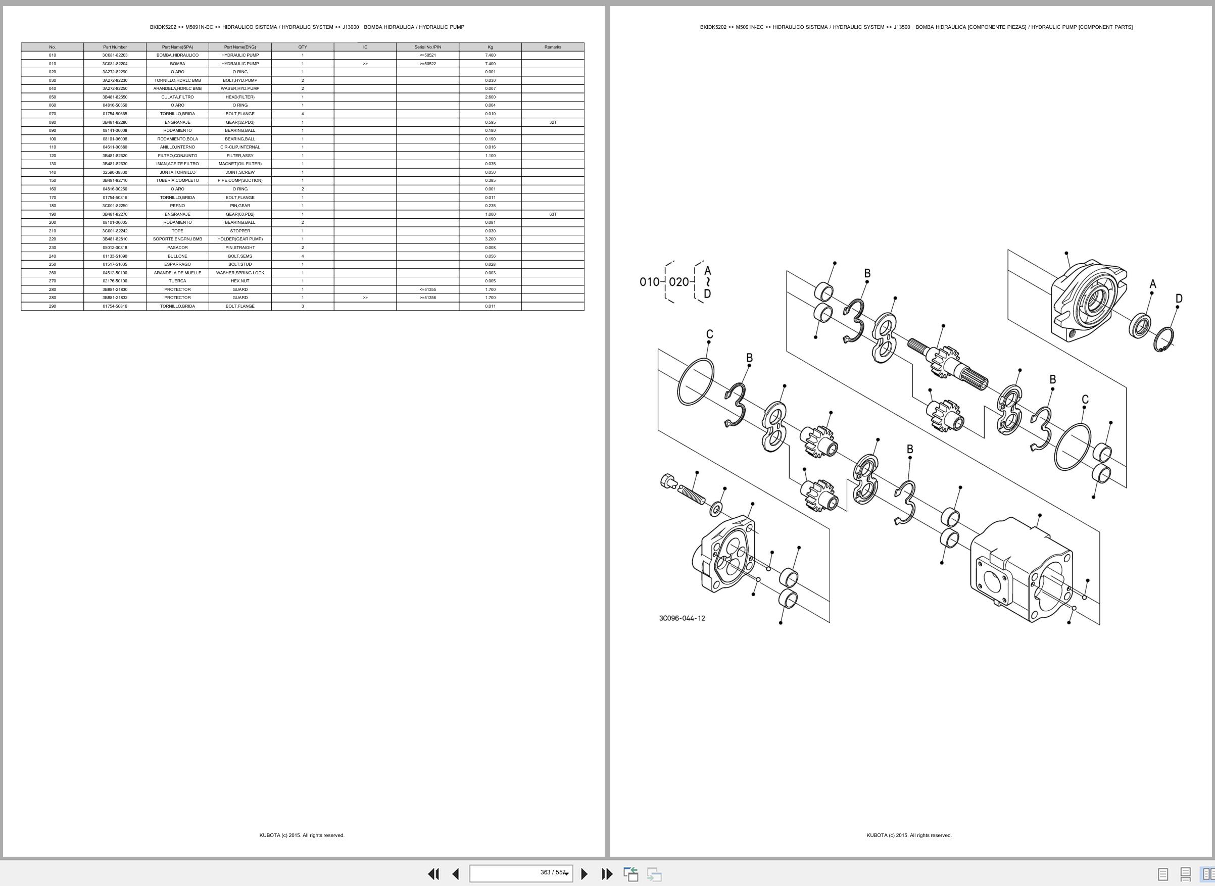 Kubota Tractor M5091N EC Spare Parts Catalog EN ES (3)
