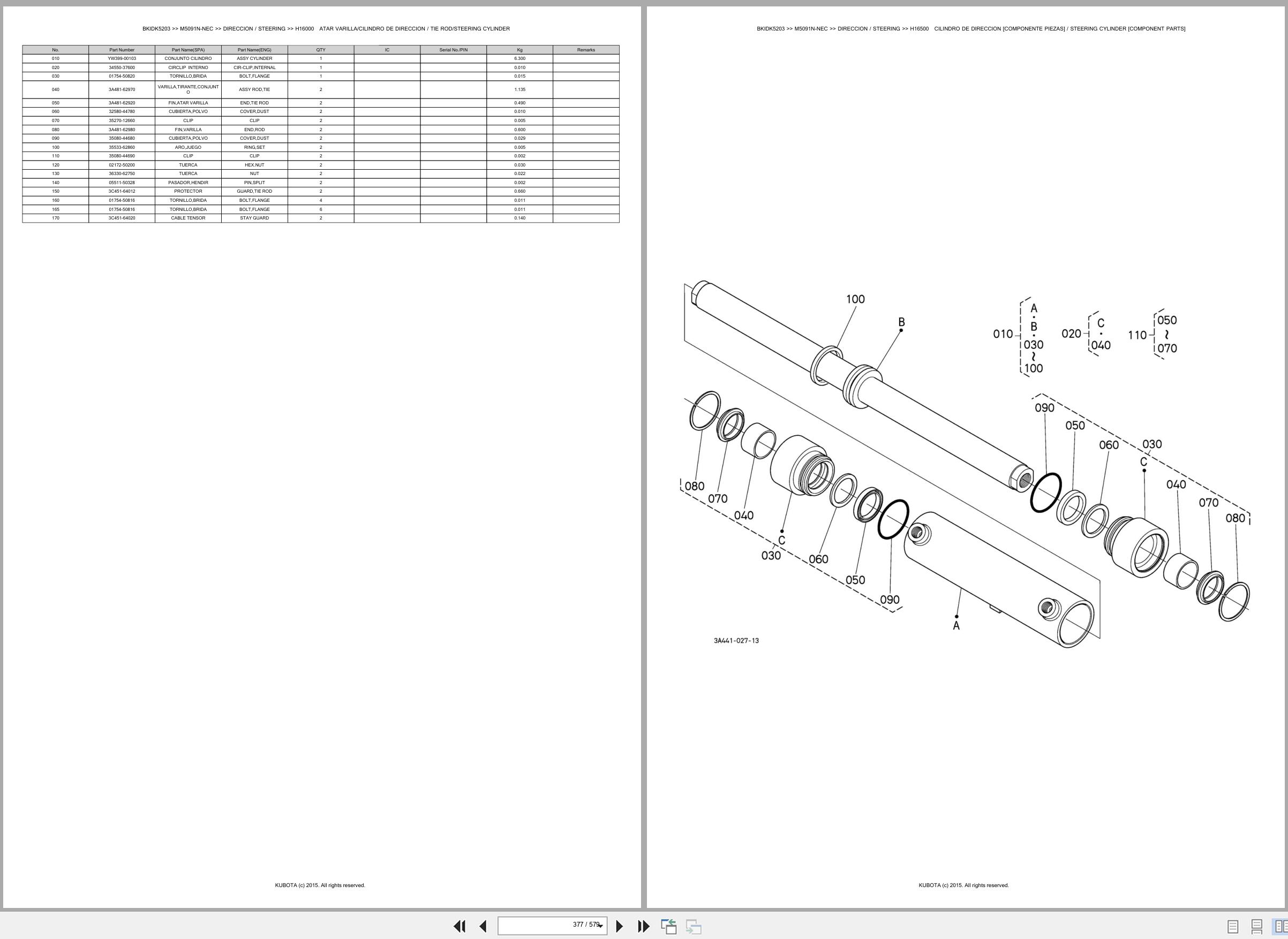 Kubota Tractor M5091N NEC Spare Parts Catalog EN ES (3)
