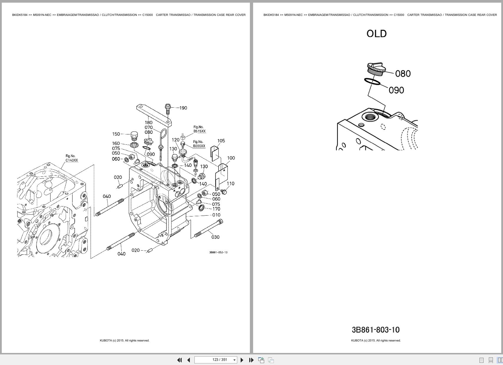 Kubota Tractor M5091N NEC Spare Parts Catalog EN PT (2)