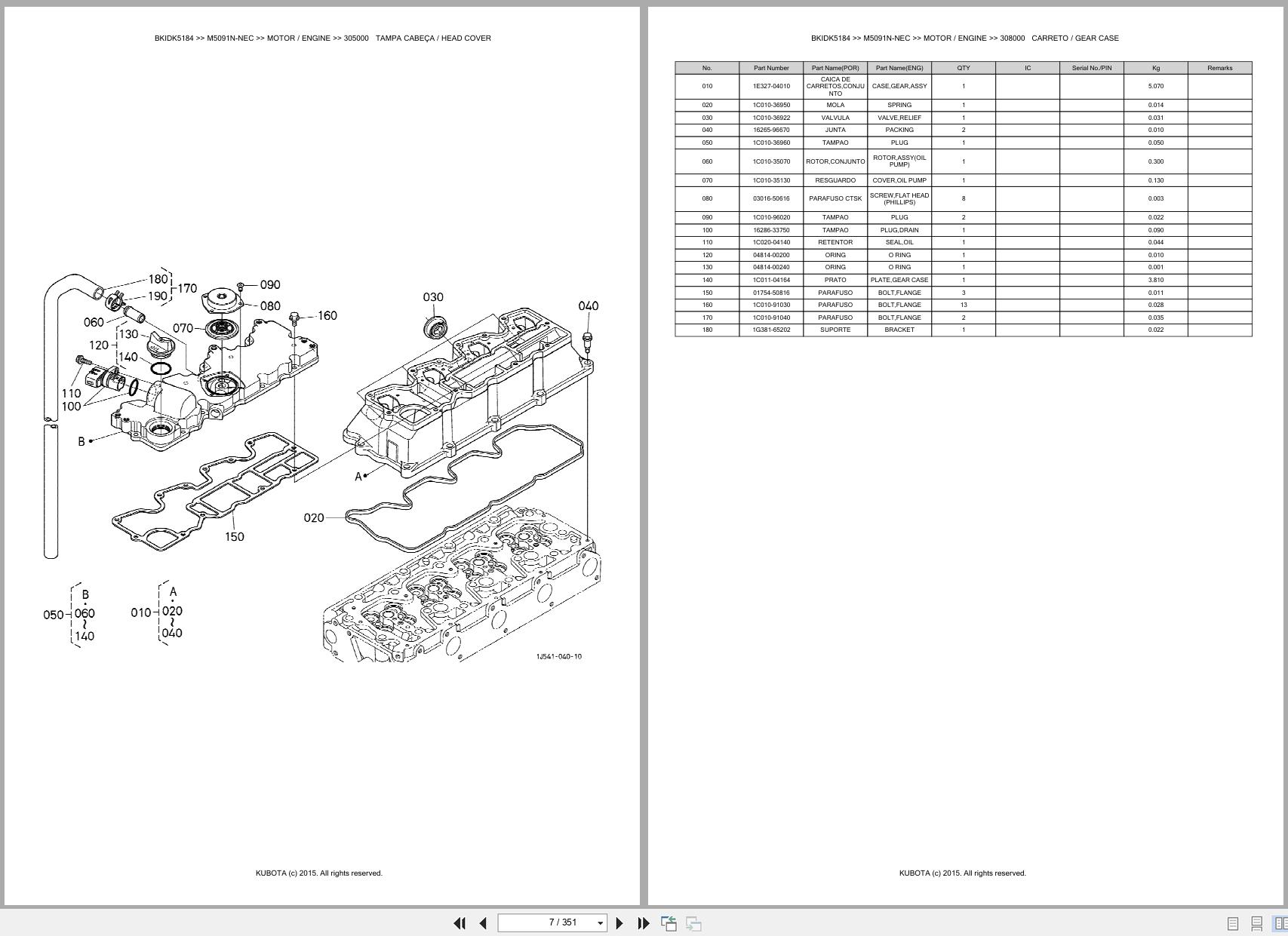 Kubota Tractor M5091N NEC Spare Parts Catalog EN PT (3)